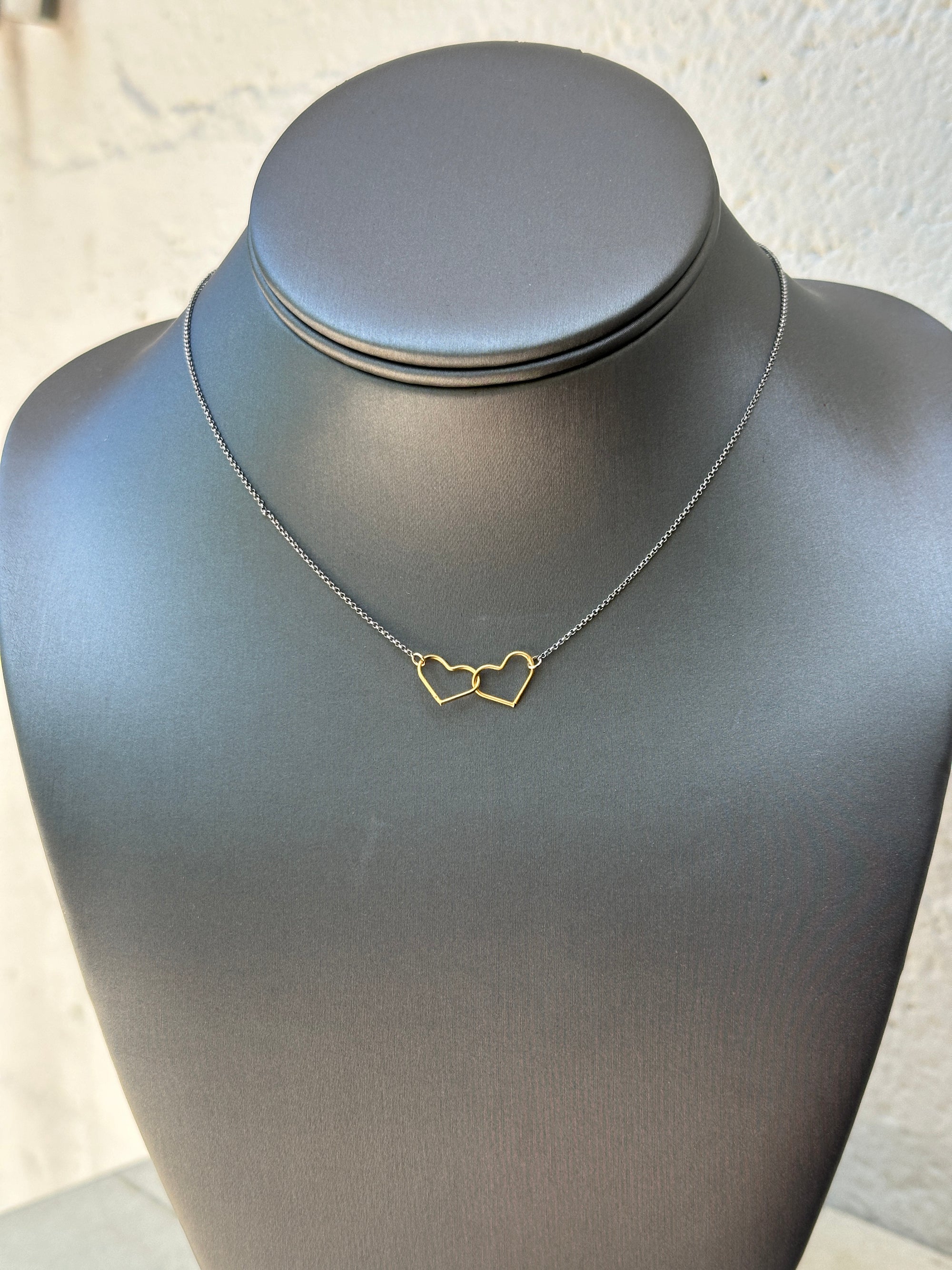 Double Heart Link Necklace