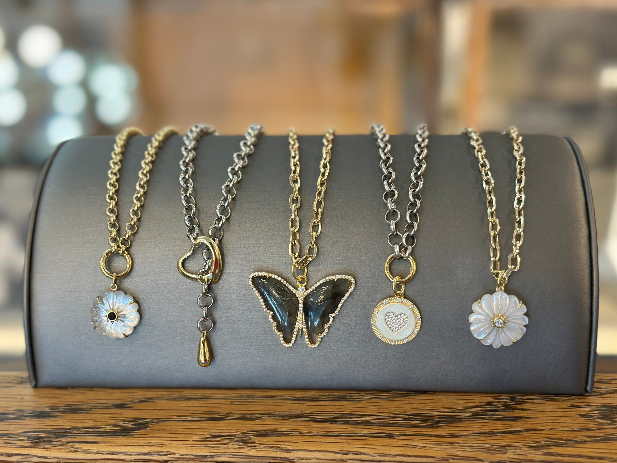 Mixed Metal Heart Pendant Necklace