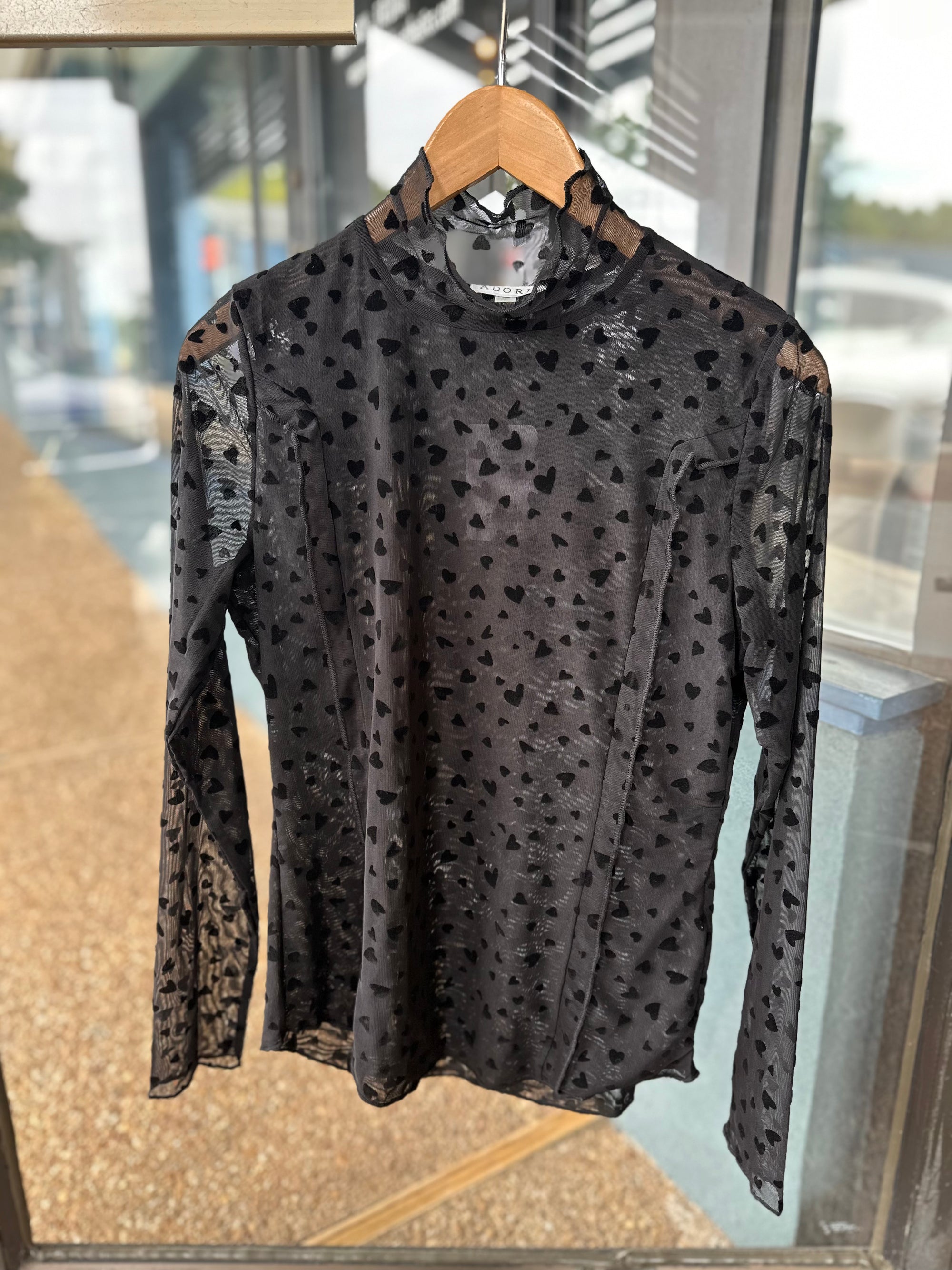 Sheer Hearts Mesh Top