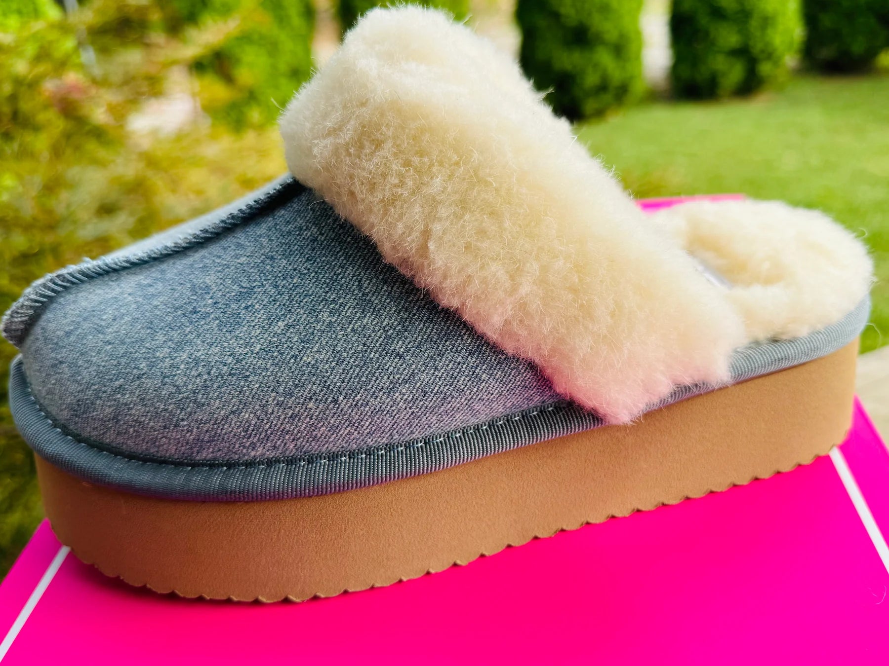 Denim Slipper Slide