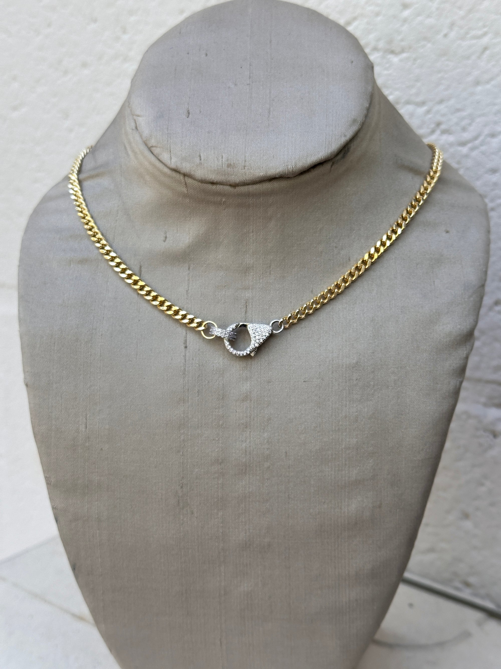 Bold Clasp Cuban Chain Necklace