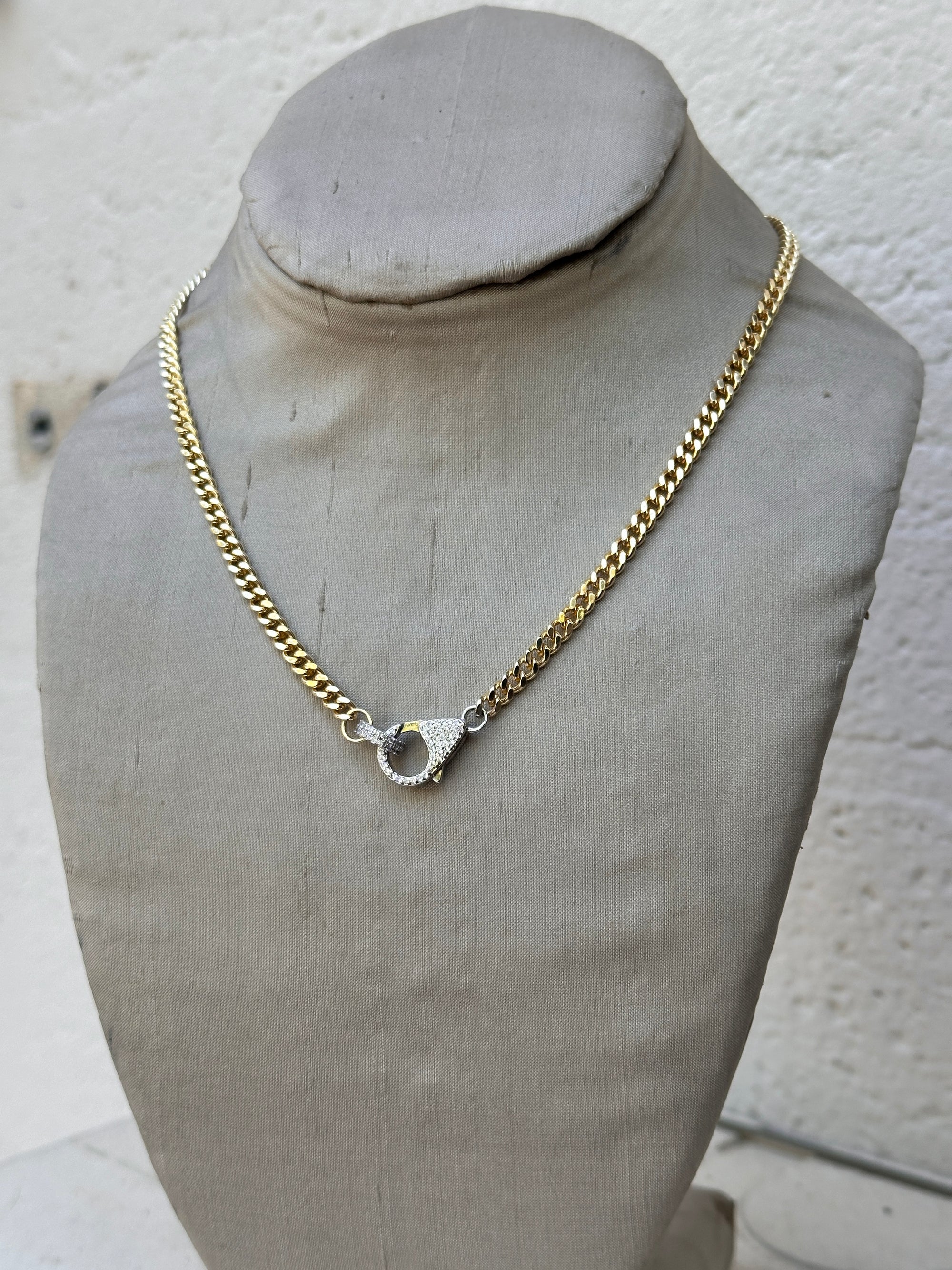Bold Clasp Cuban Chain Necklace