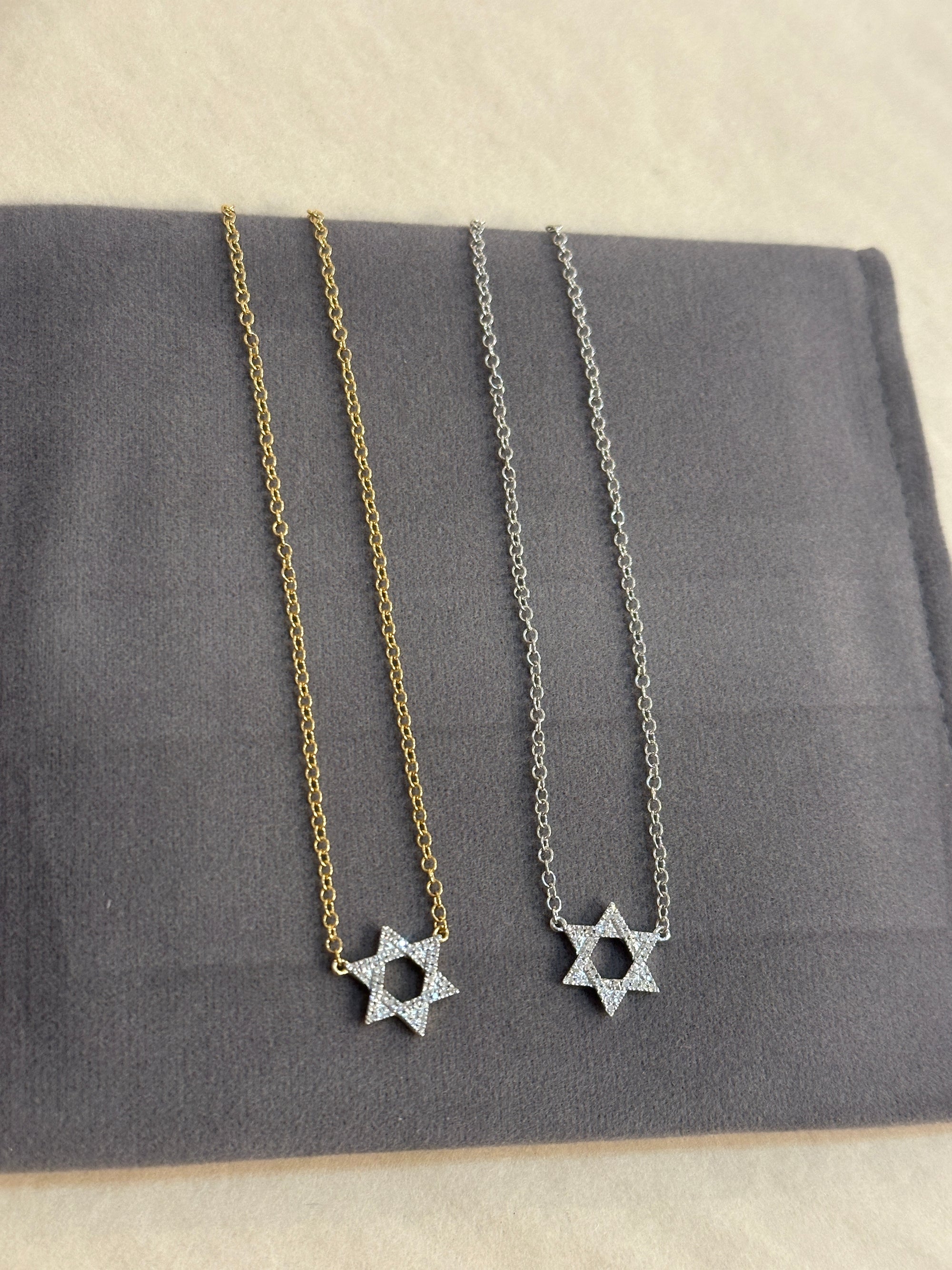 Pavè Diamond Star of David Necklace