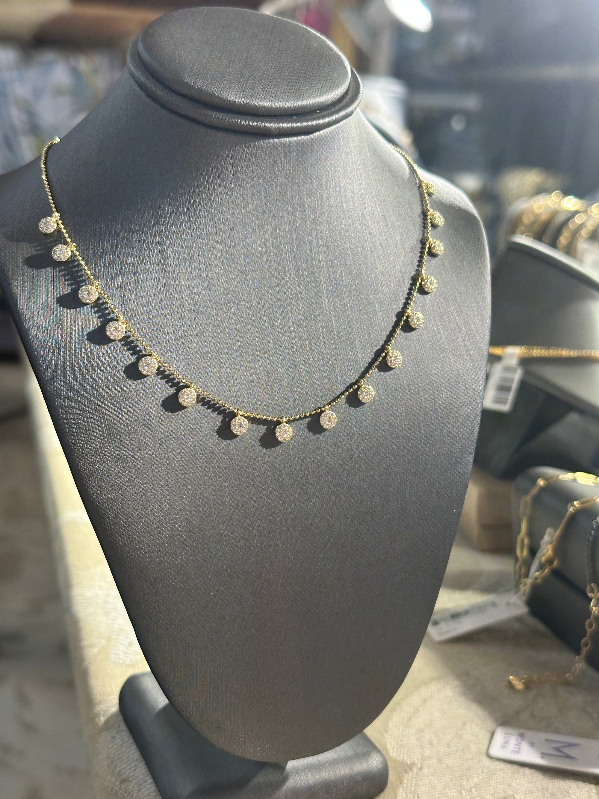 Pave Discs Necklace