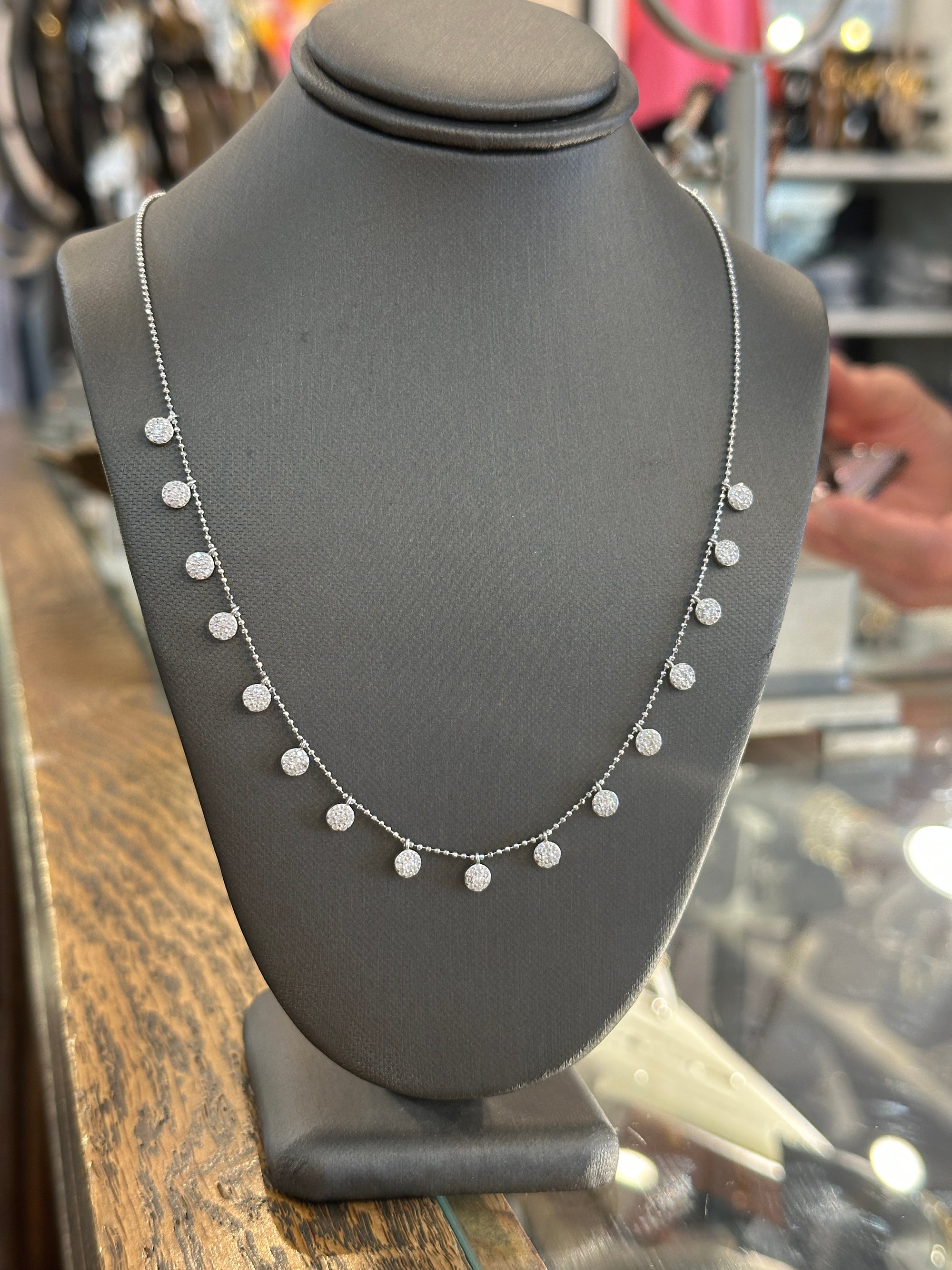 Pave Discs Necklace