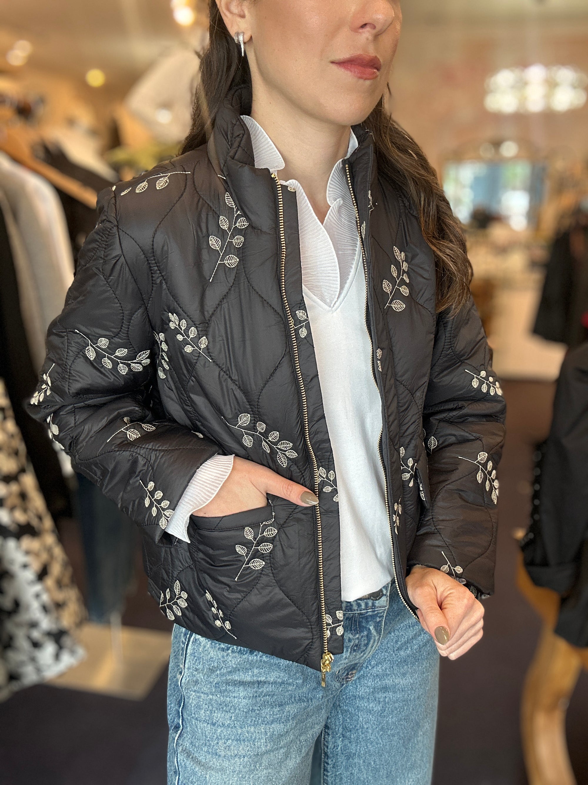 Embroidered Puffer Jacket