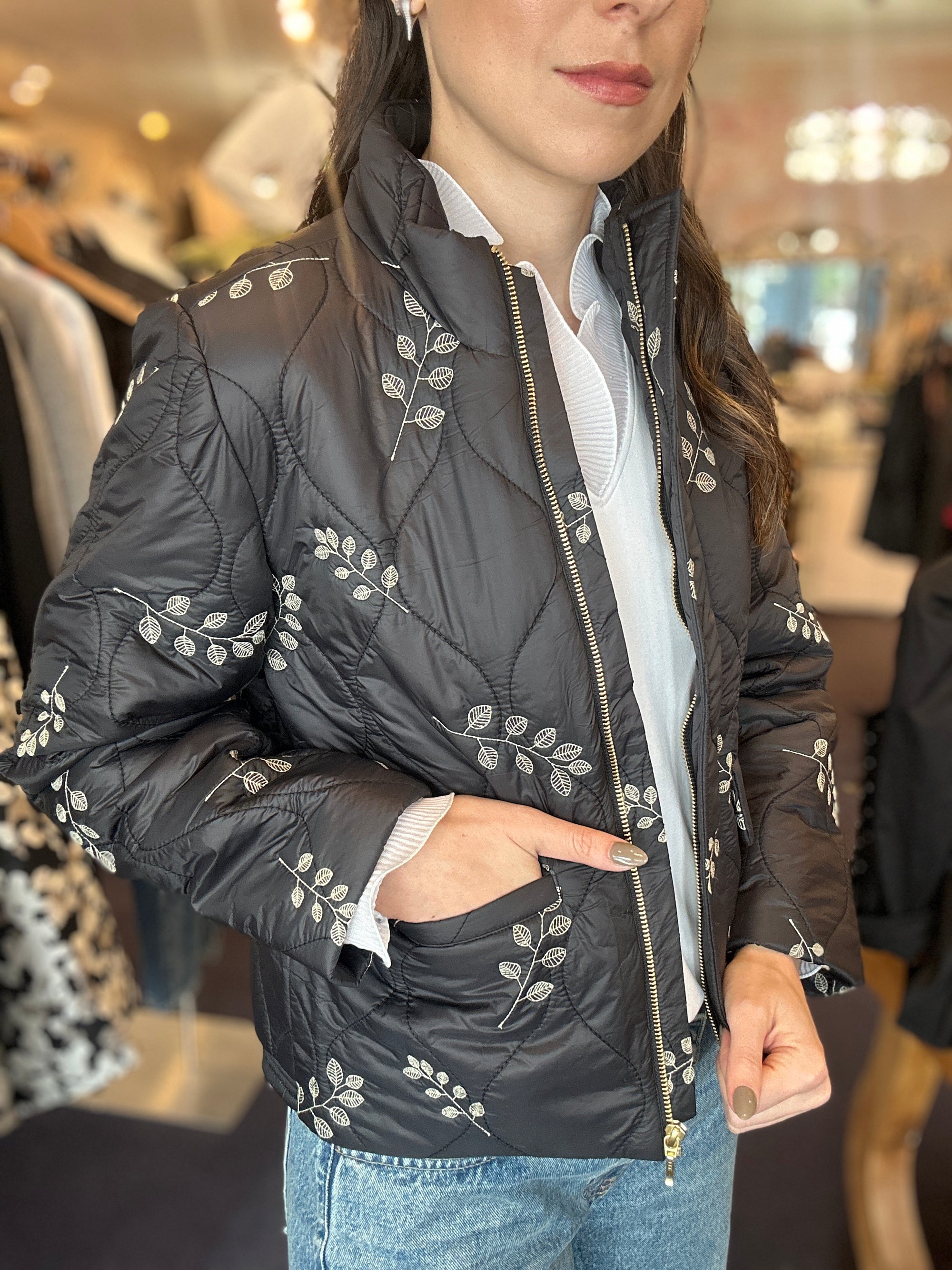 Embroidered Puffer Jacket