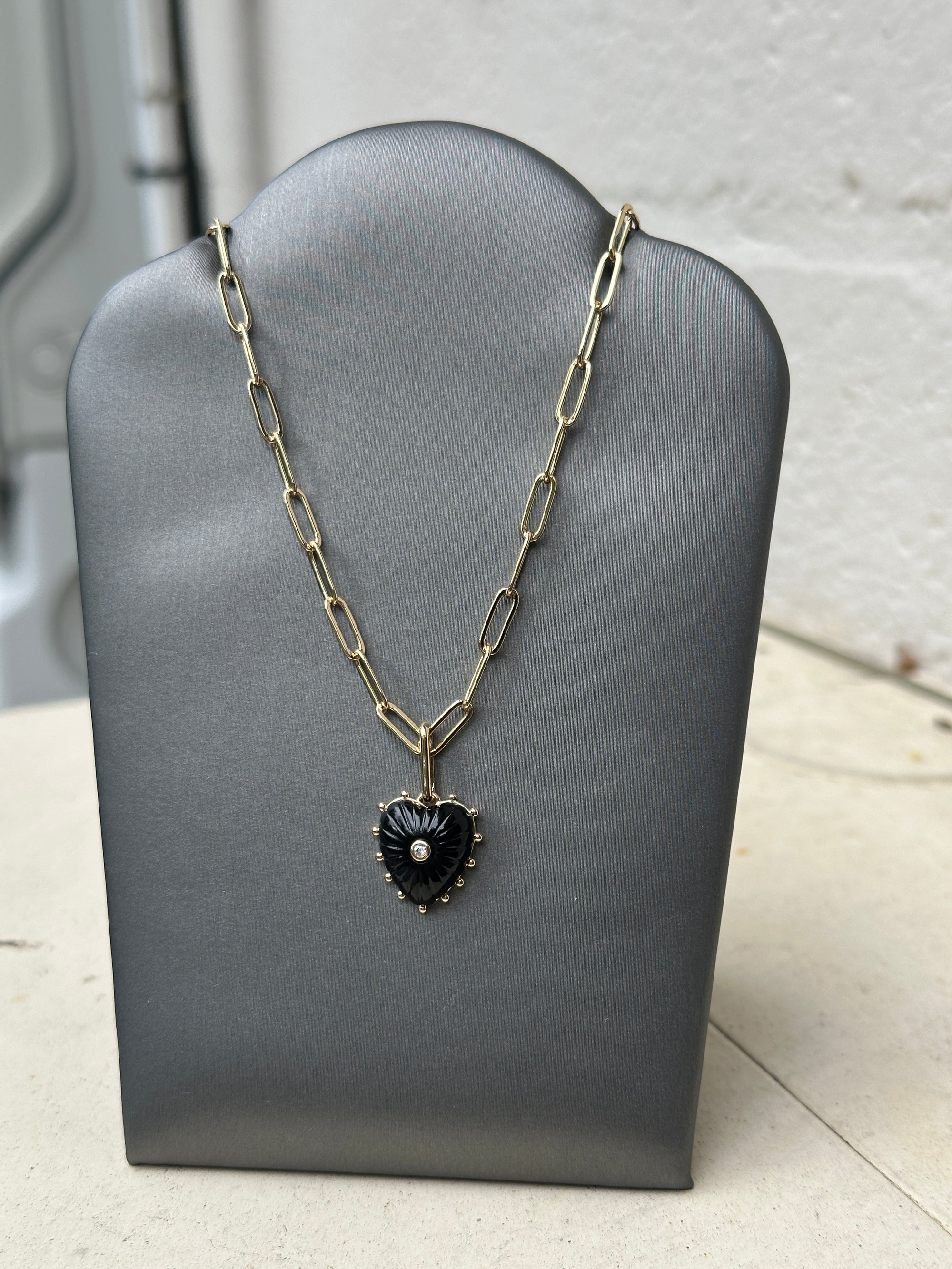 Isabel Onyx Heart Necklace
