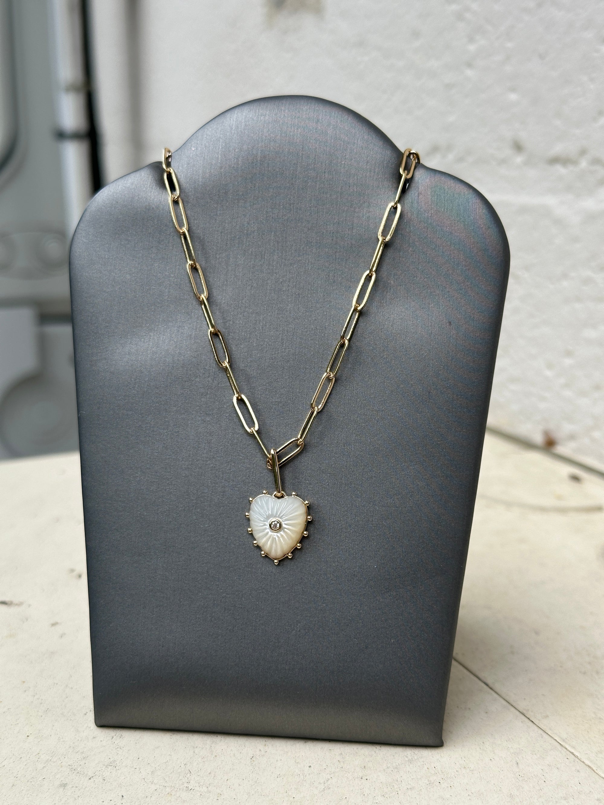 Isabel Mother of Pearl Heart Necklace
