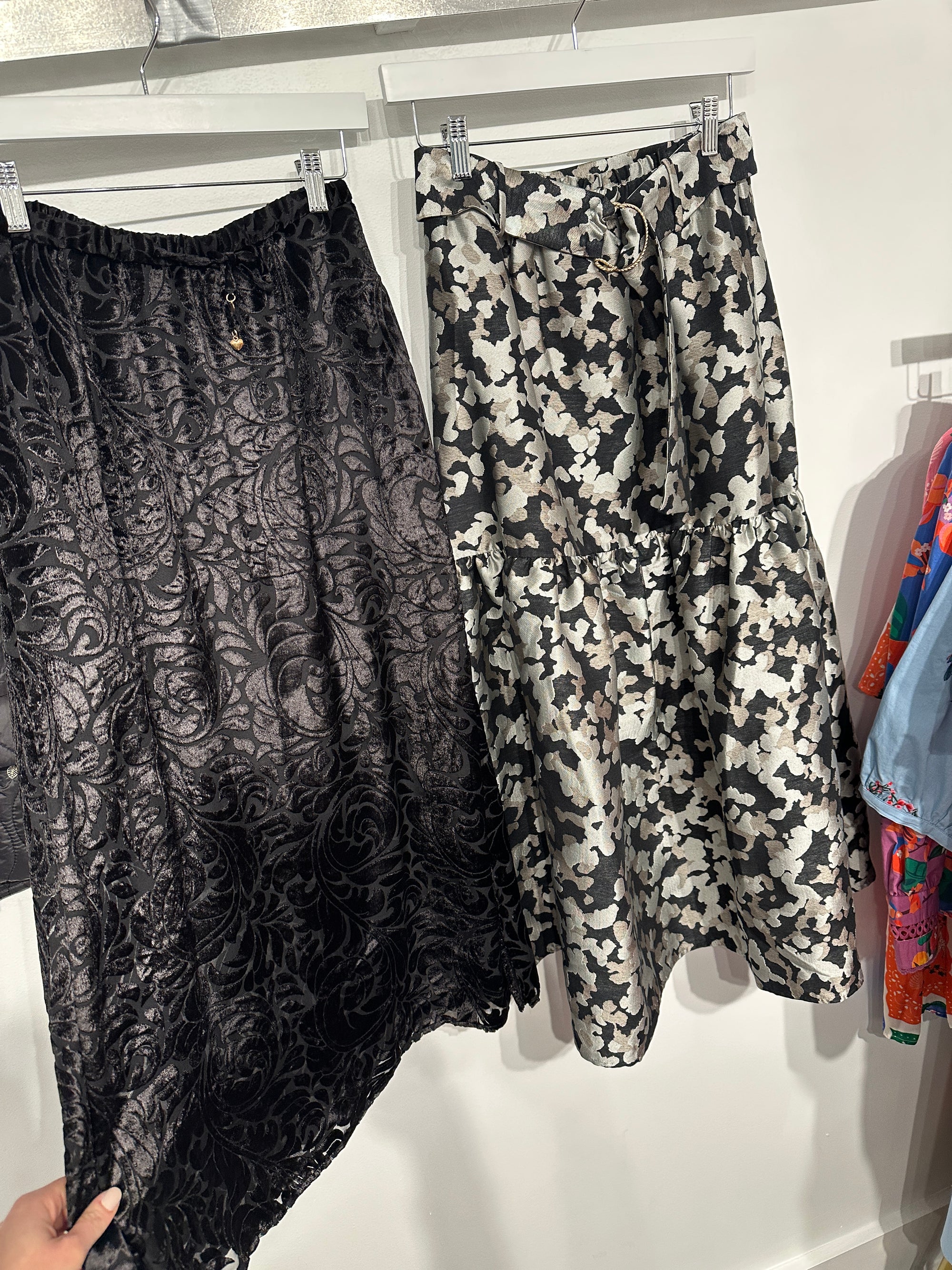 Jacquard Tiered Maxi Skirt