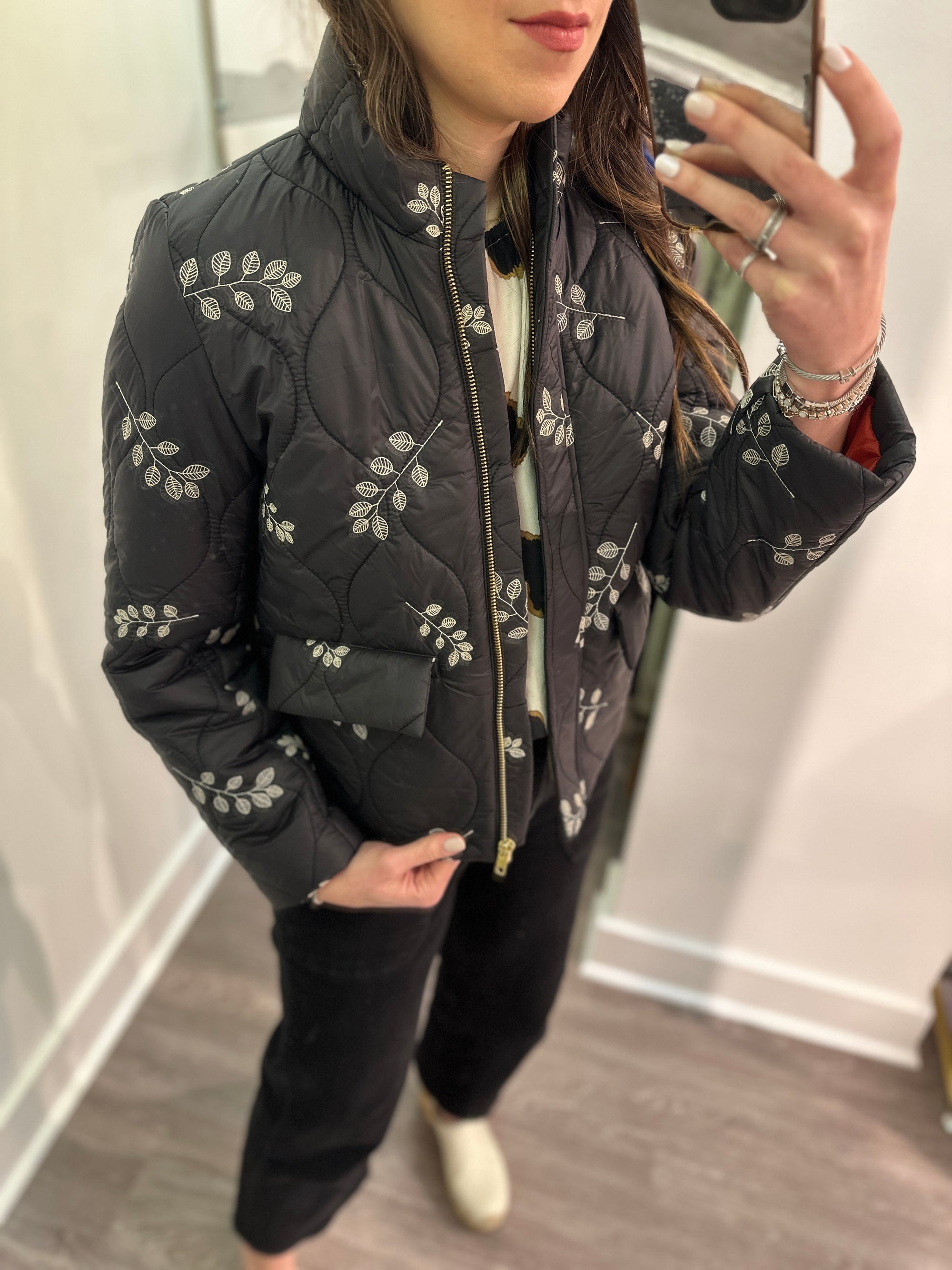 Embroidered Puffer Jacket