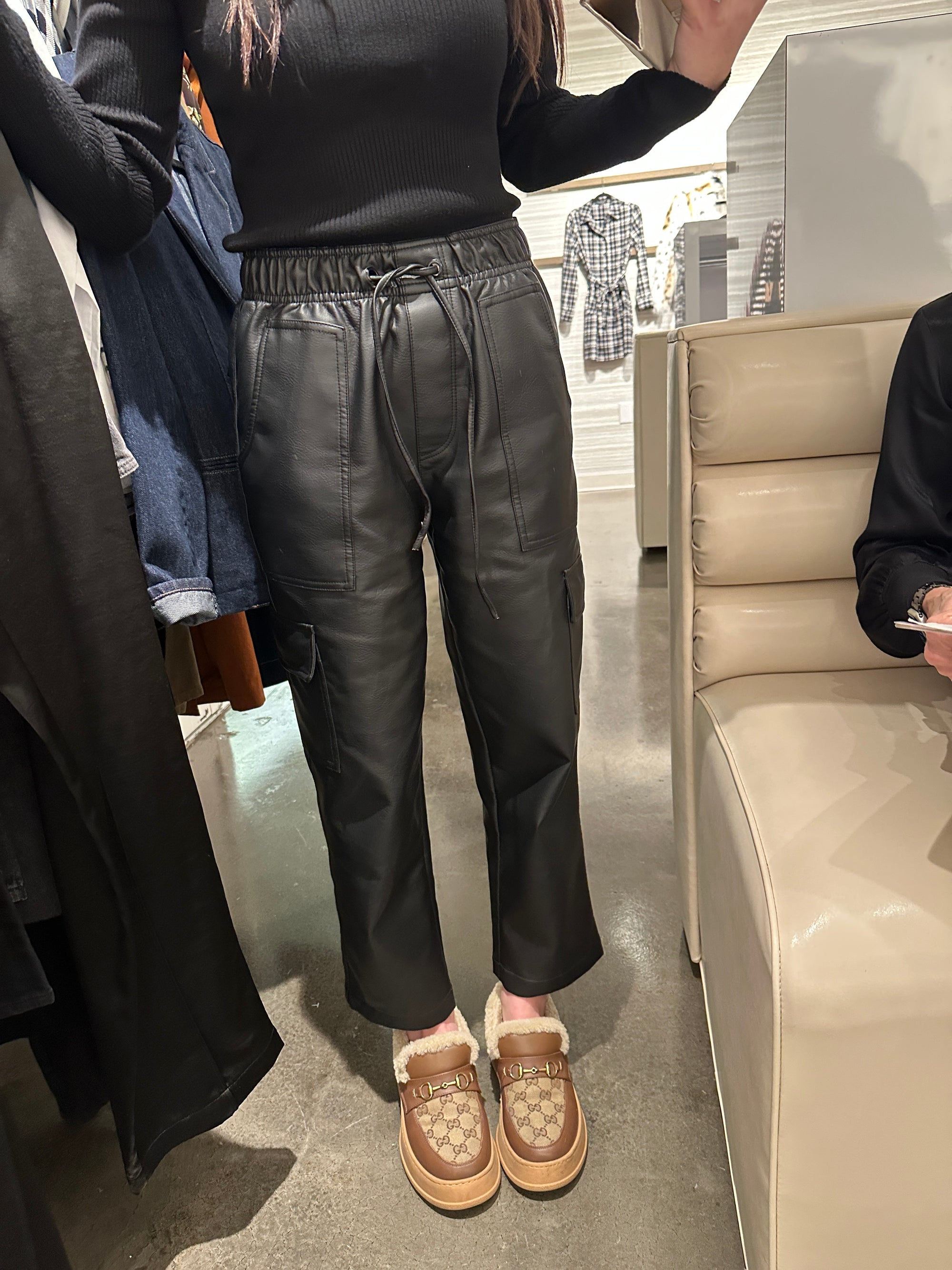 Mario Faux Leather Jogger