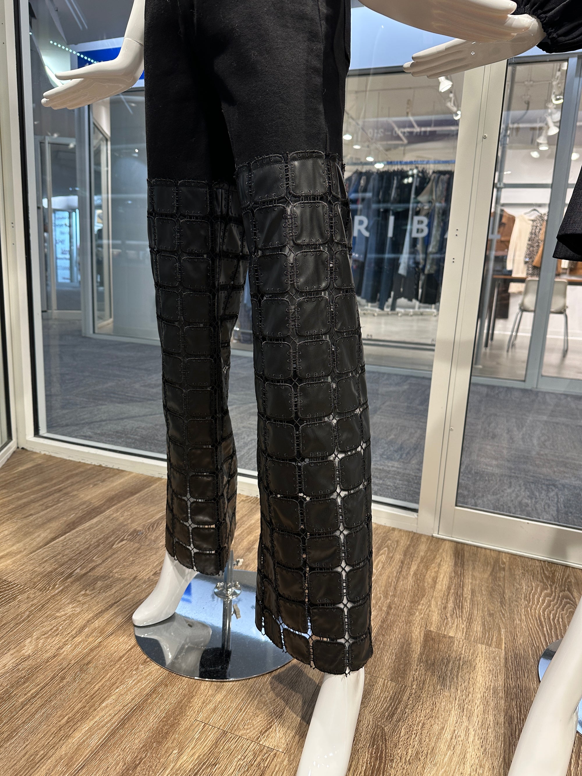 Leather Detail Jeans