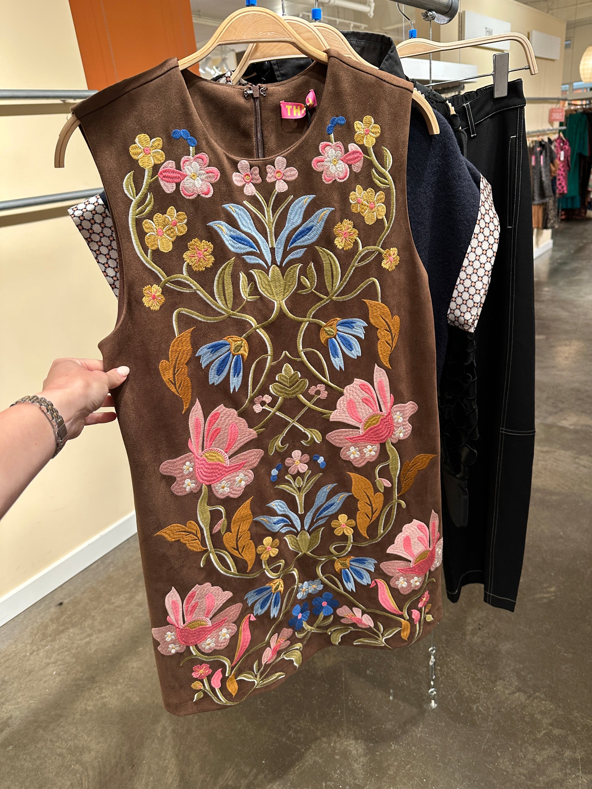 Embroidered Shift Dress