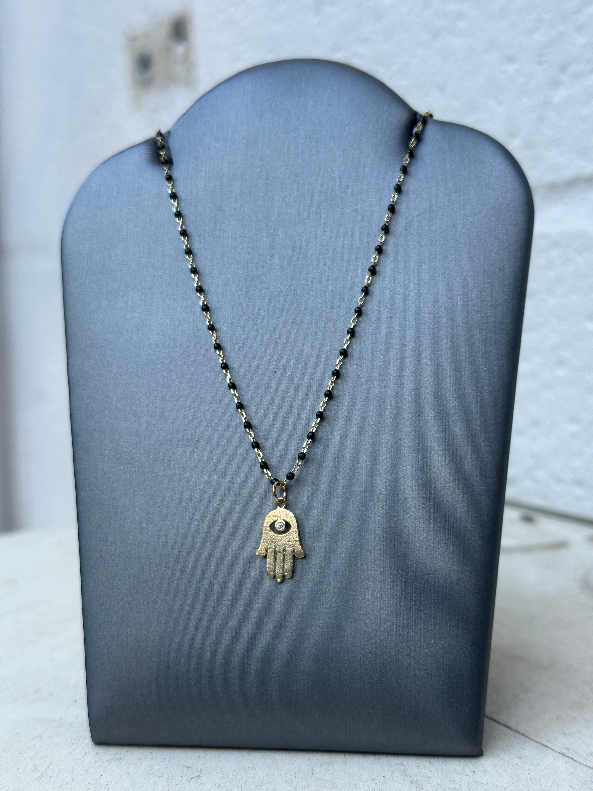 Enamel Beaded Judaica Charm Necklace