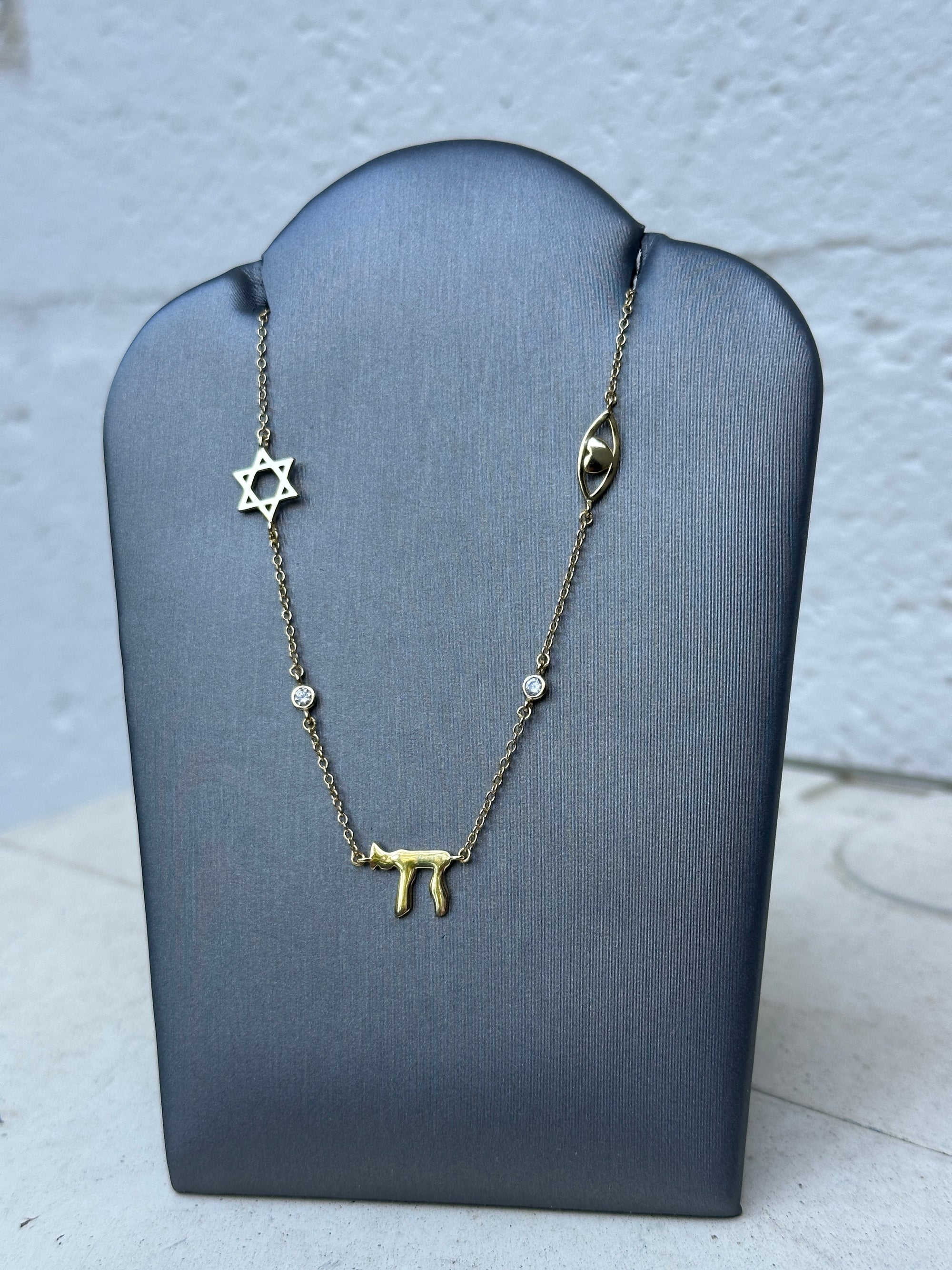 Gold Judaica Charm Necklace