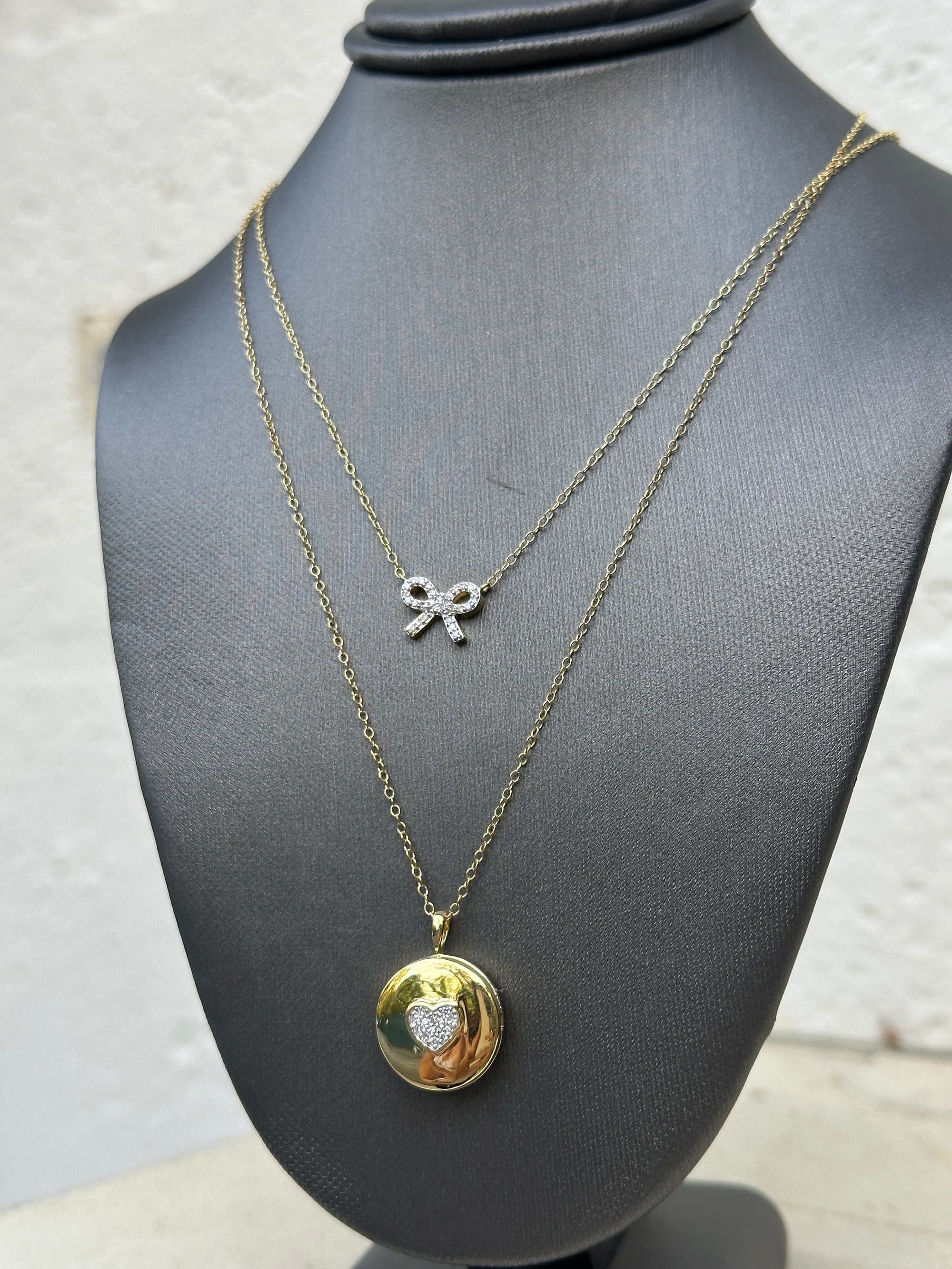 Pave Heart Locket Diamond Pendant Necklace