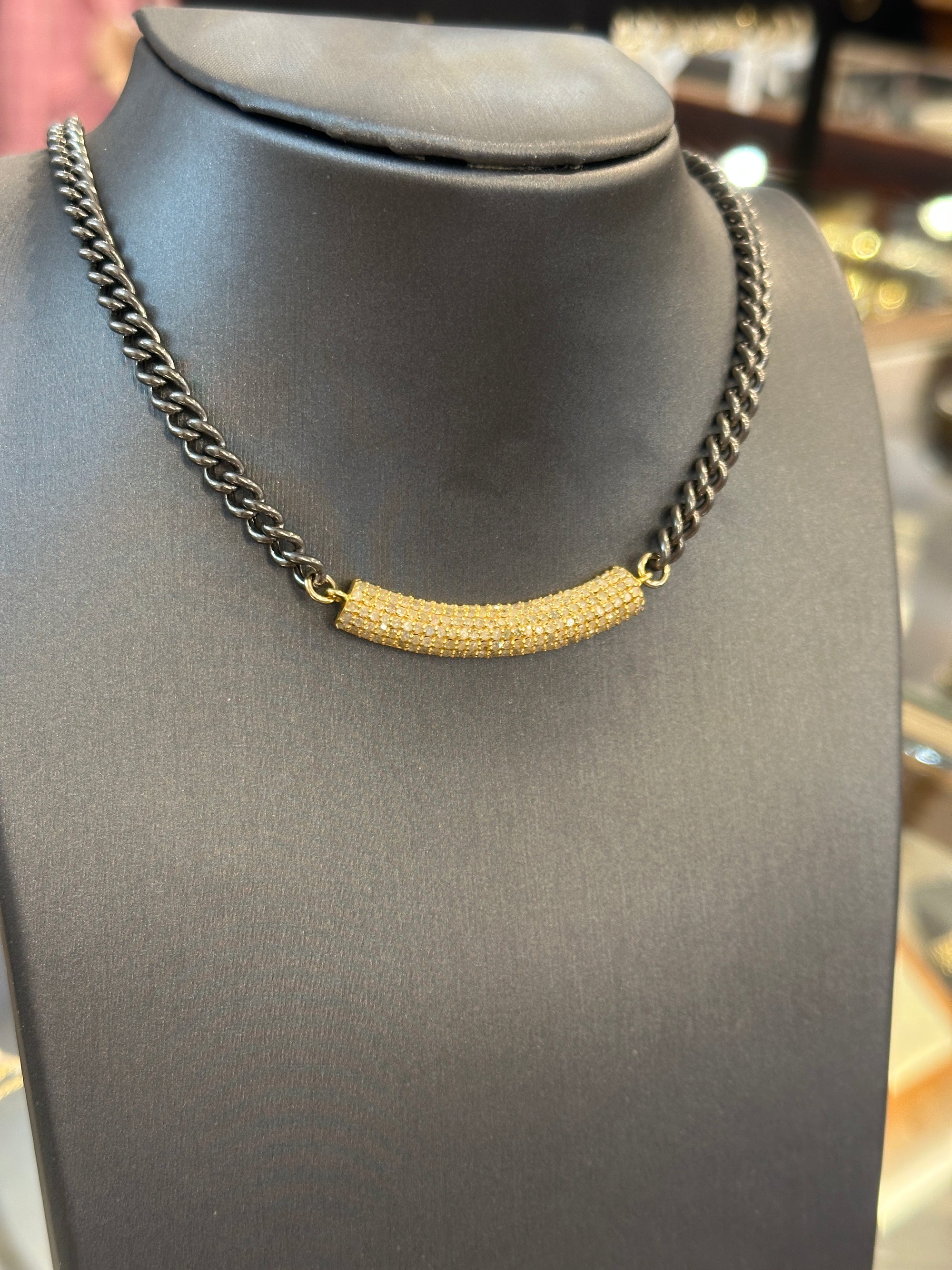 Diamond Bar Necklace