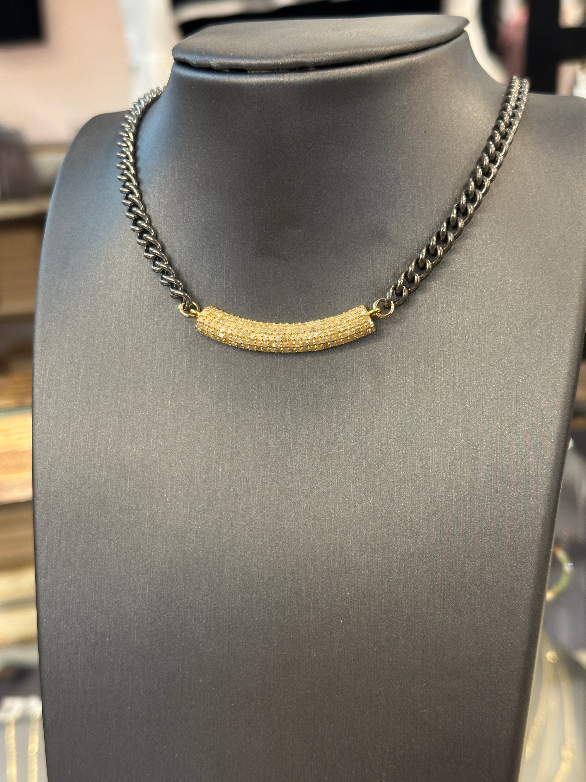 Diamond Bar Necklace