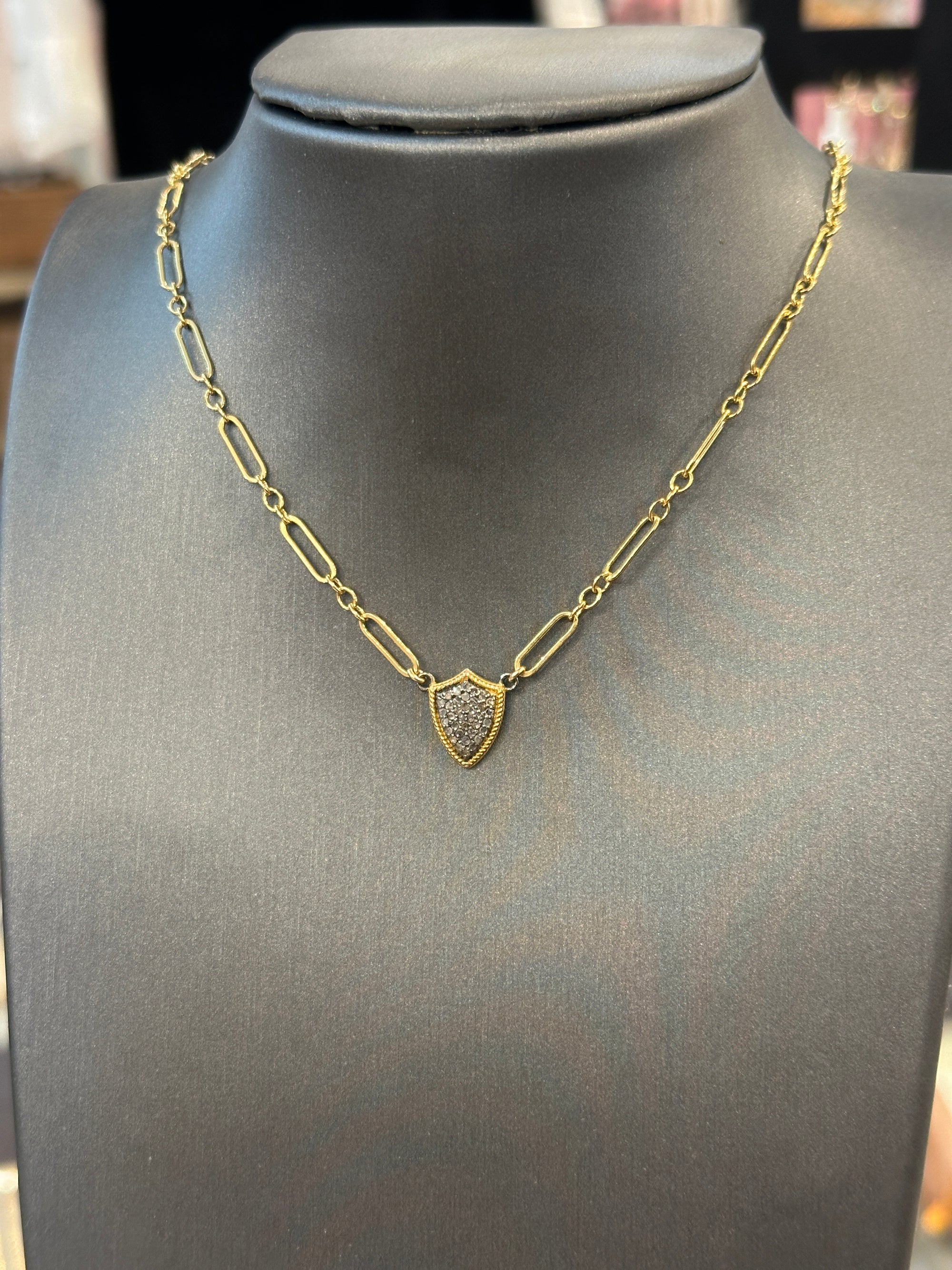 Diamond Mini Shield Necklace