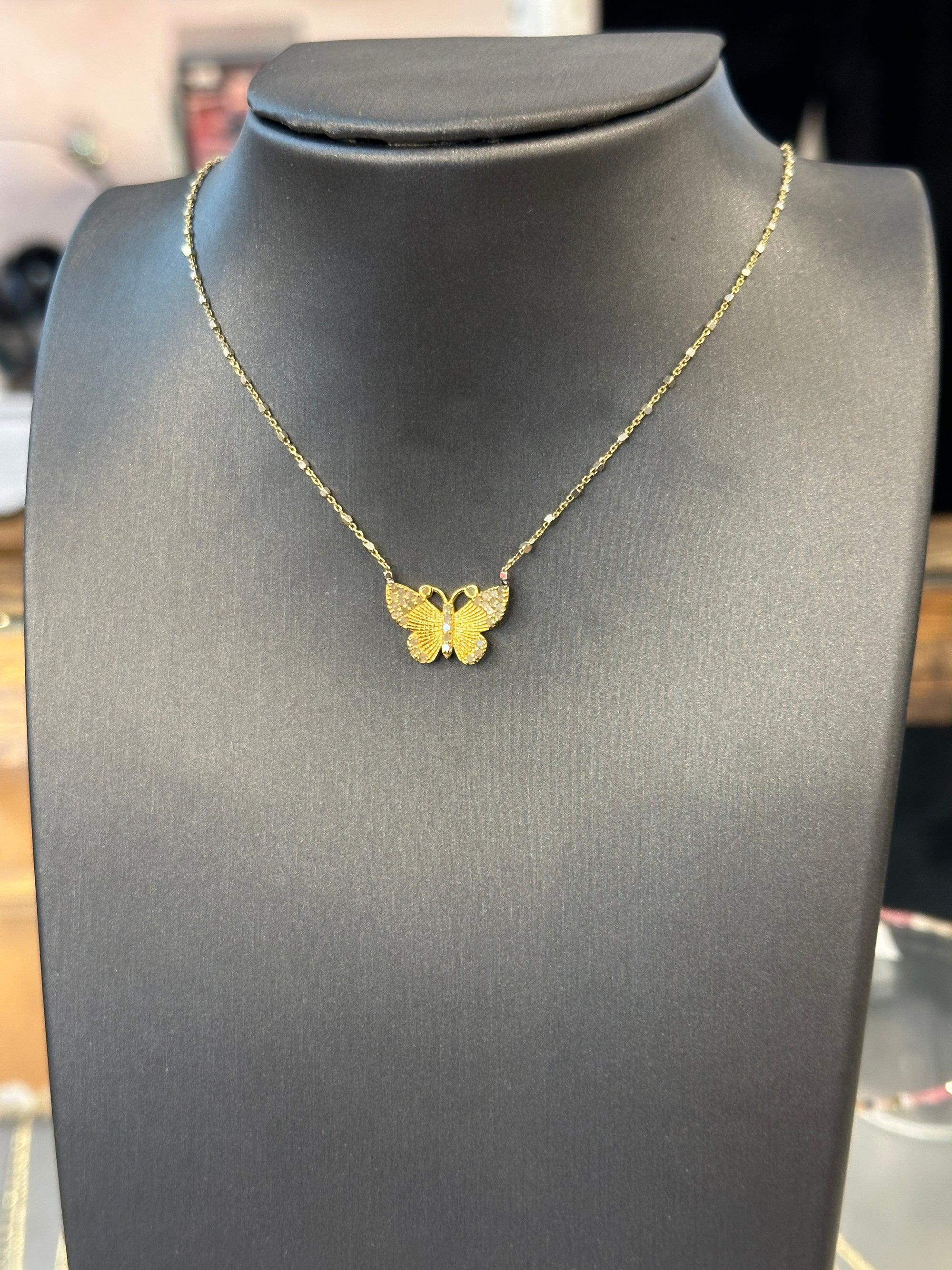 Diamond Butterfly Necklace