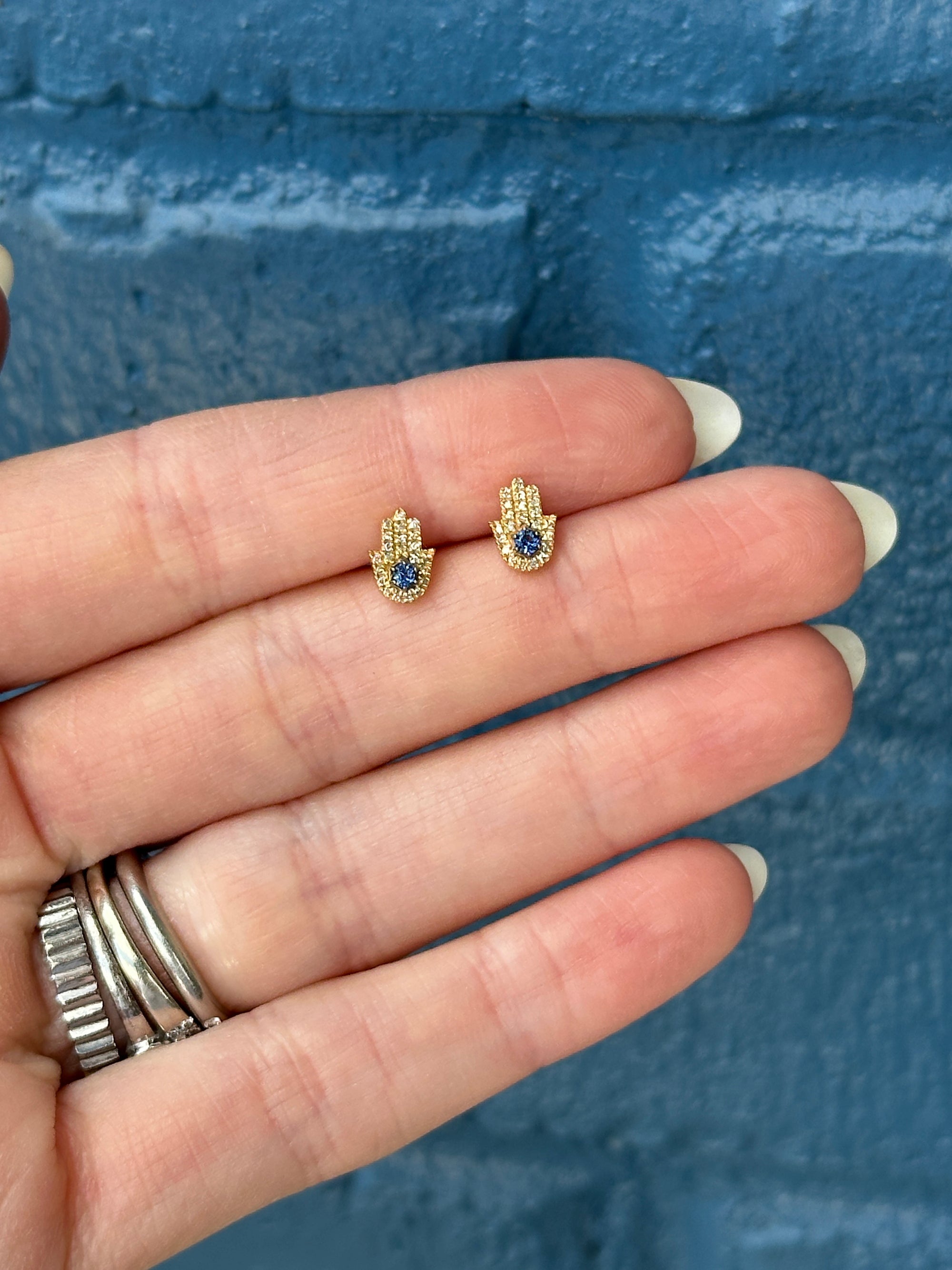 Diamond Hamsa Studs