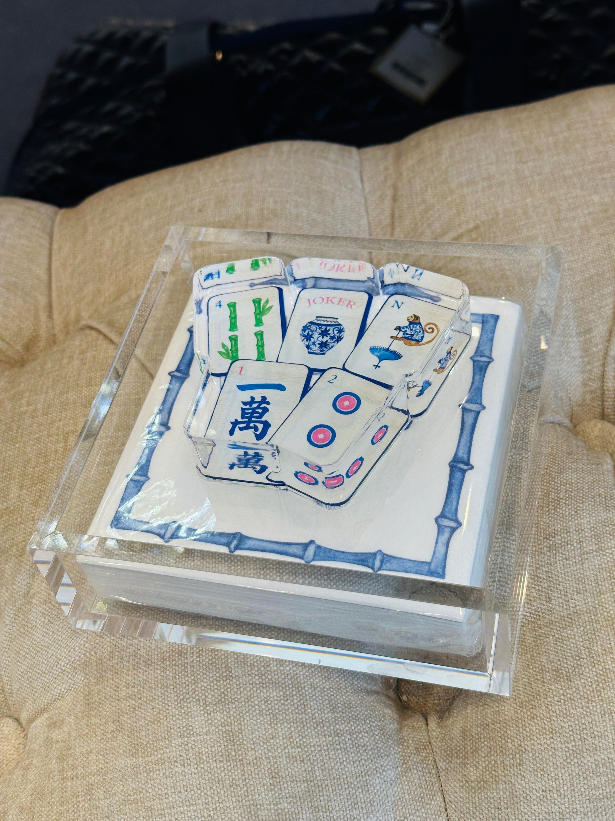 Acrylic Mahjong Napkin Set