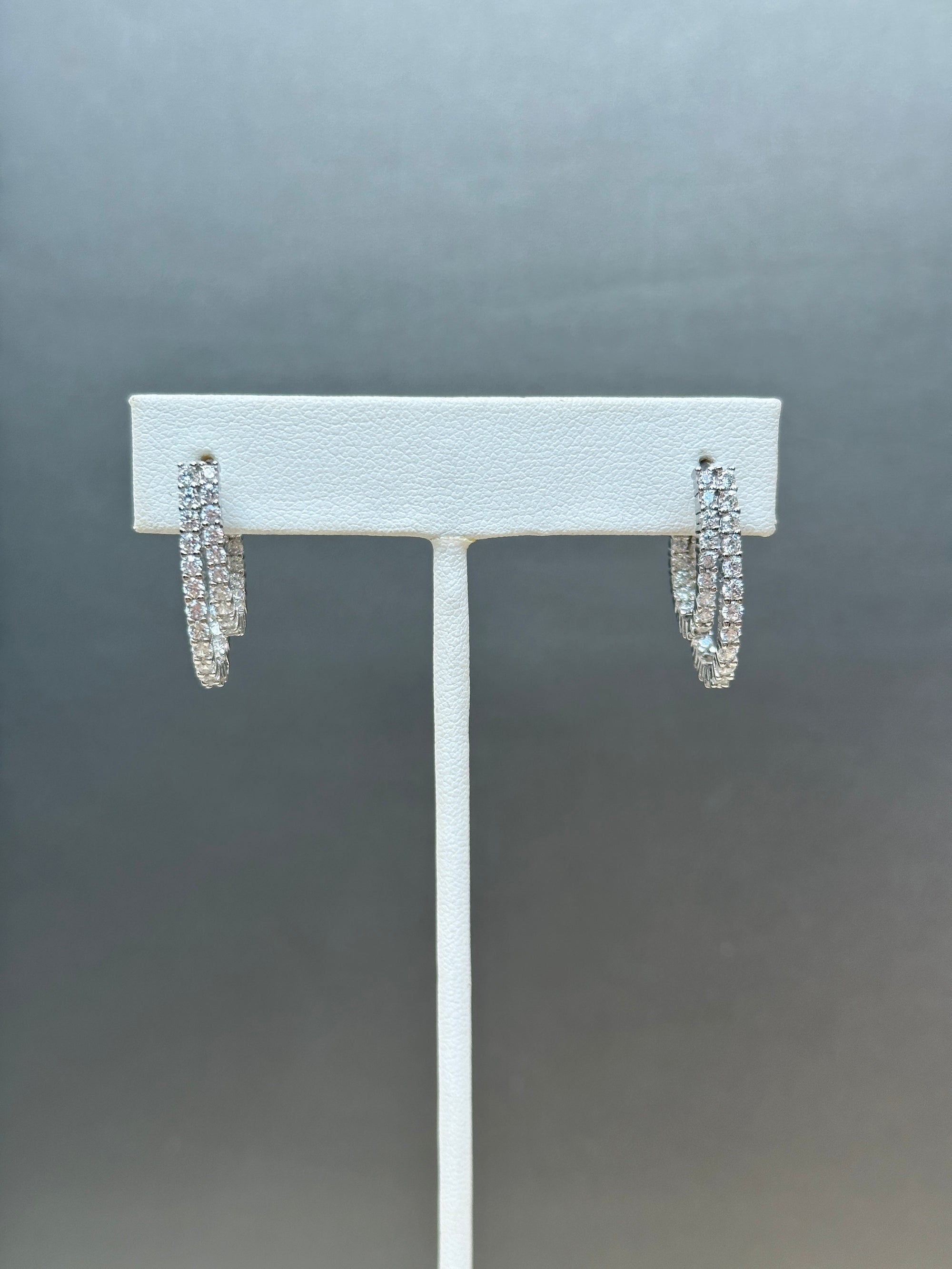 Pave Double Hoop Earrings