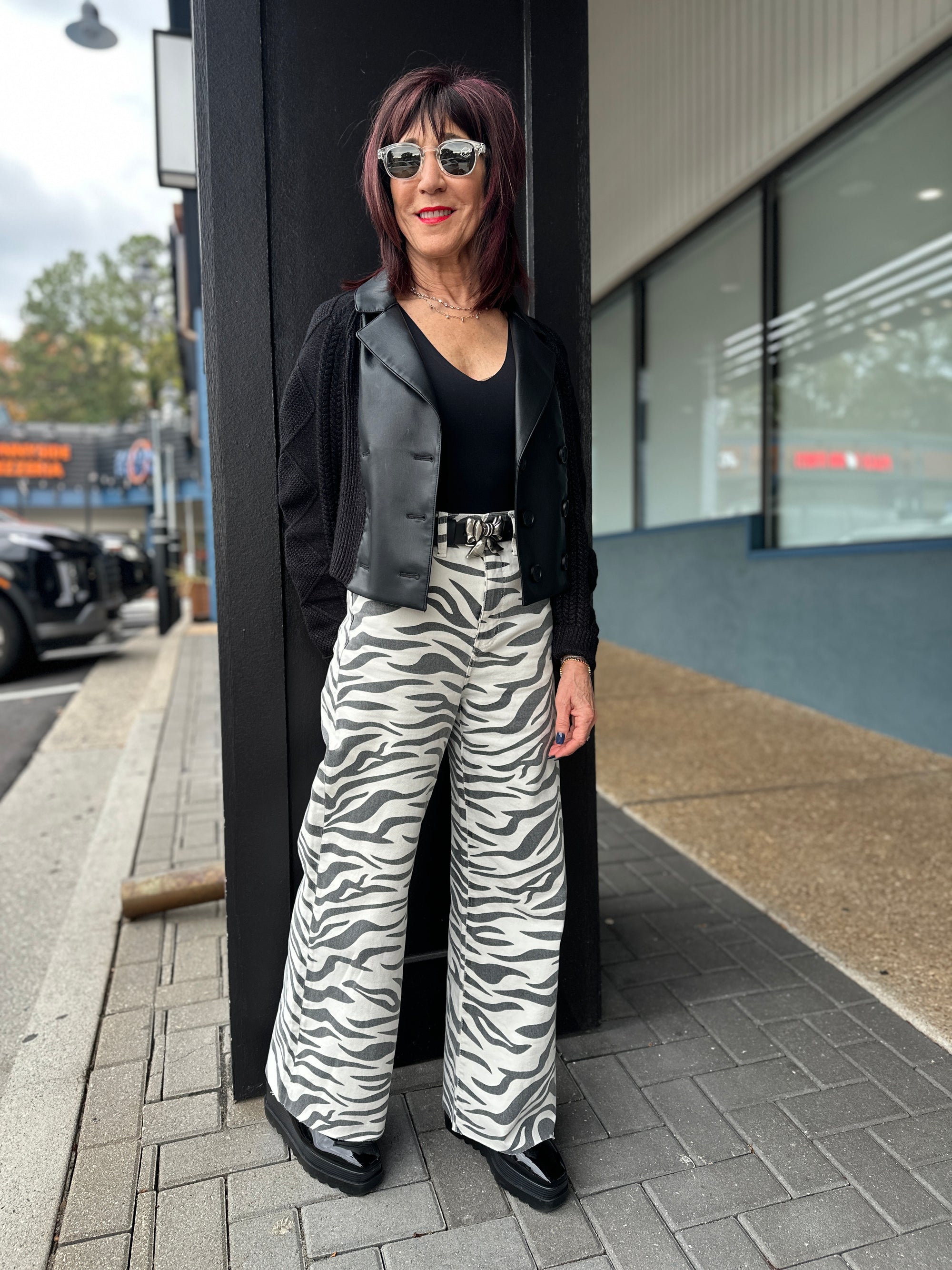 Far Out Zebra High Rise Wide Leg