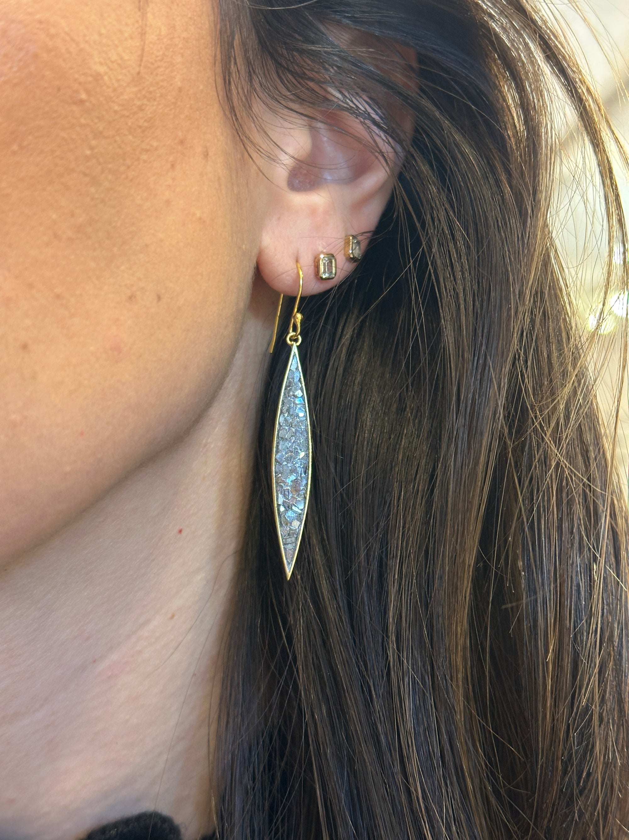 Saran Diamond & Resin Earrings