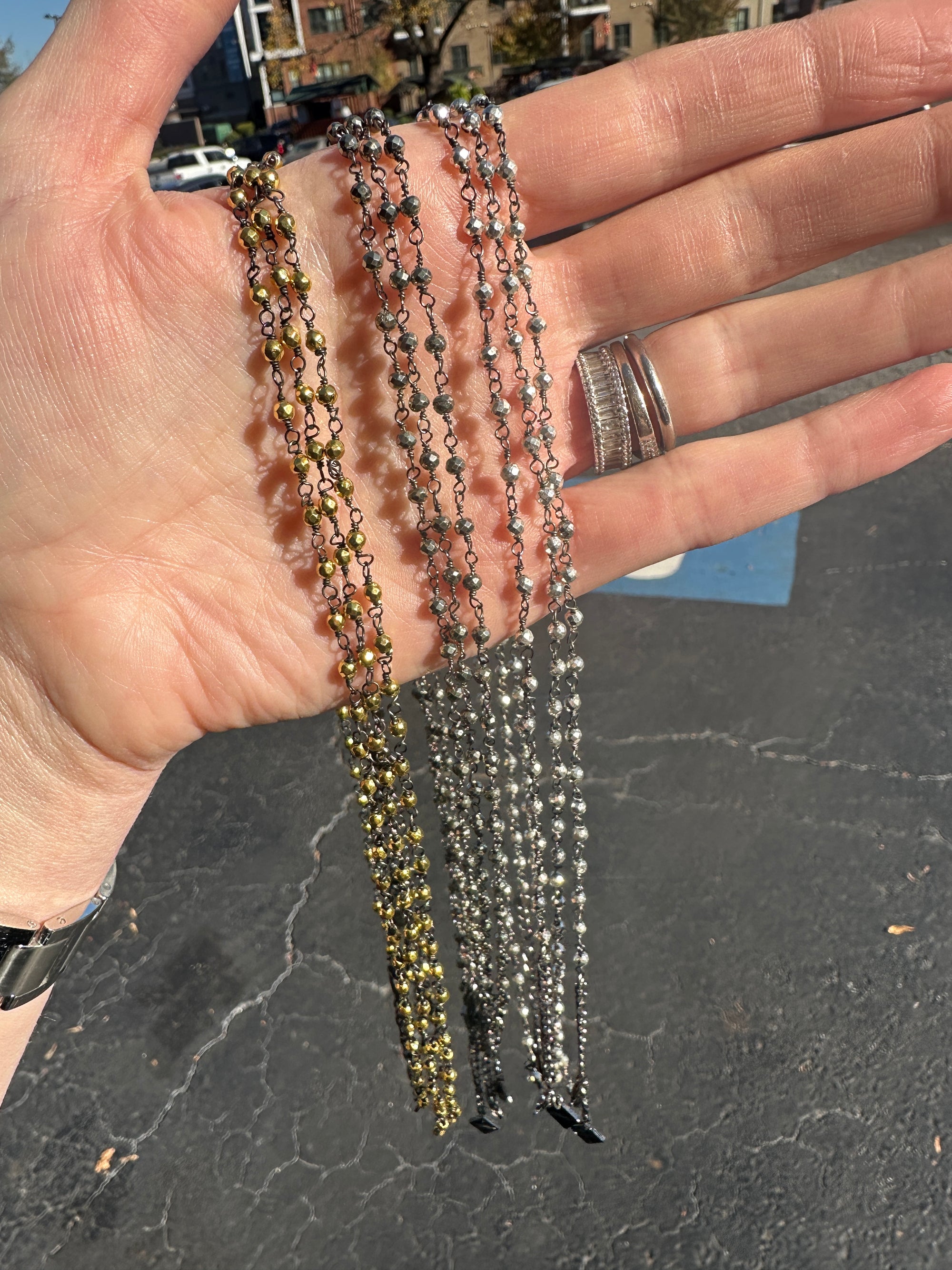 Pyrite Rosary Chain