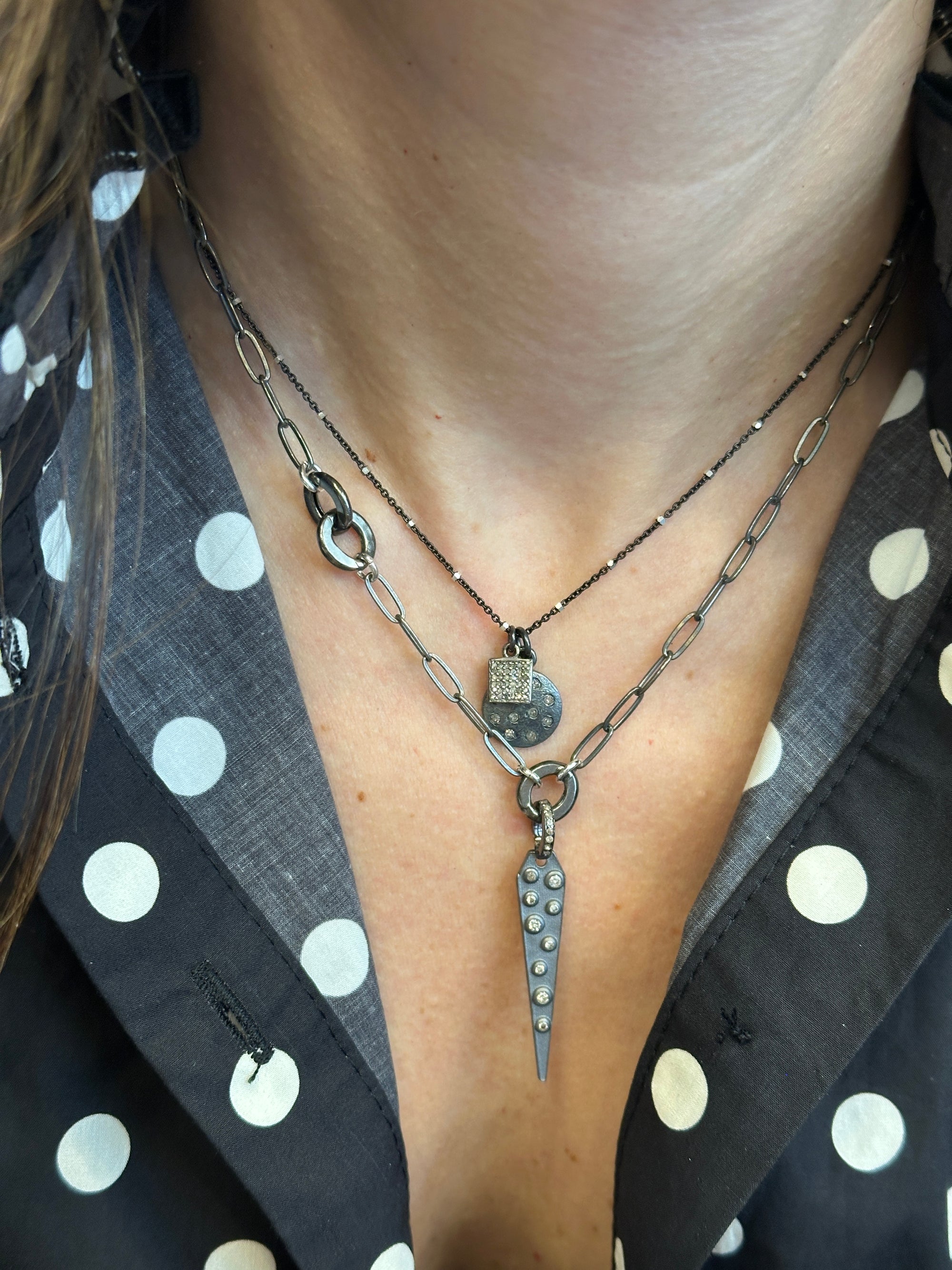 Pave Diamond Spike Pendant Necklace