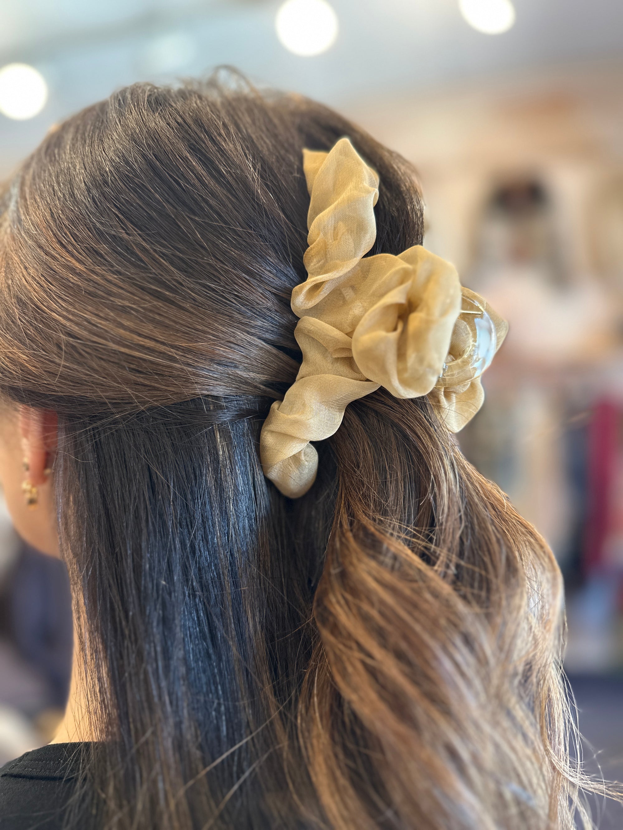 Ruched Organza Claw Clip