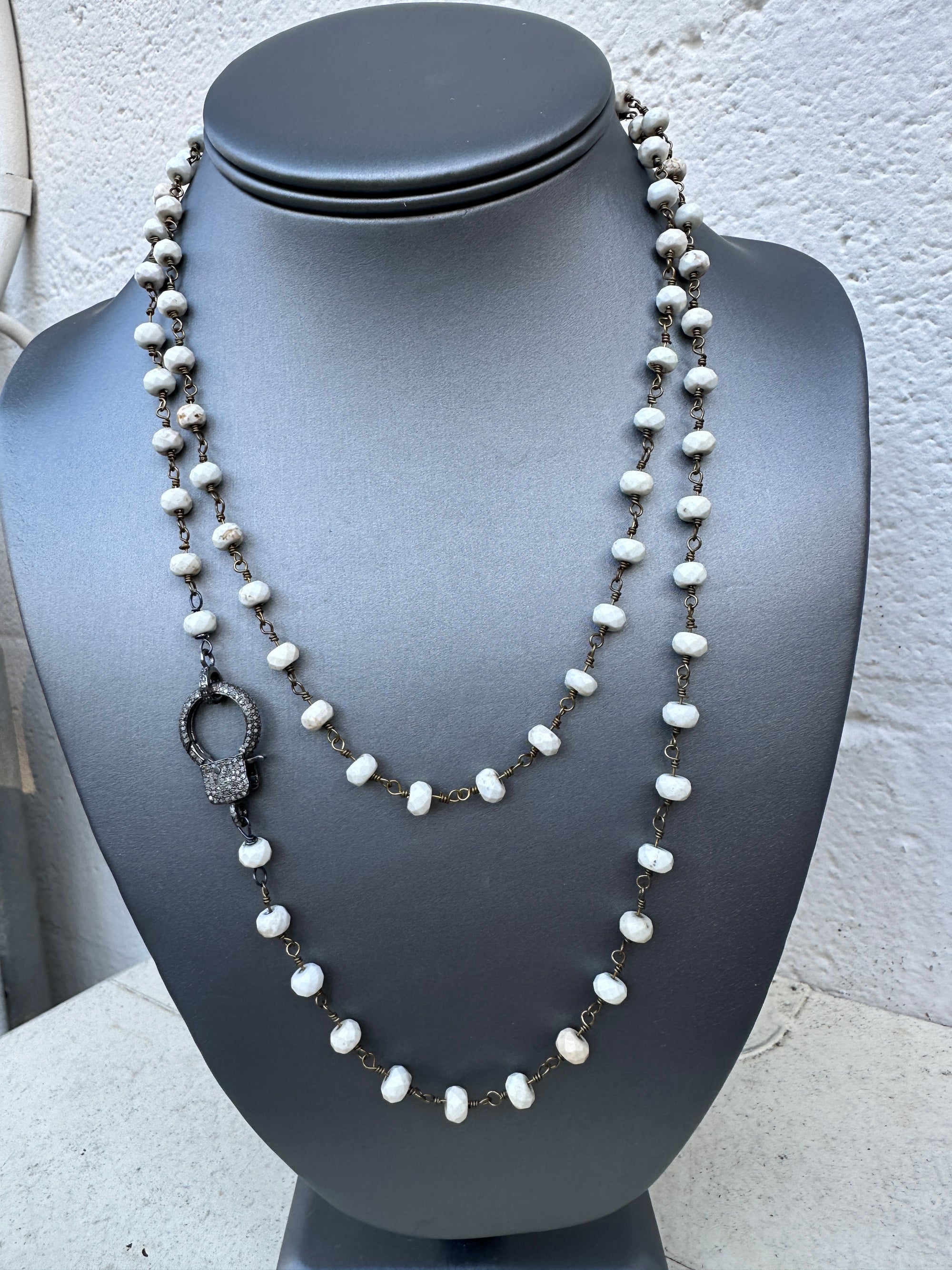 Pave diamond clasp necklace Clearance