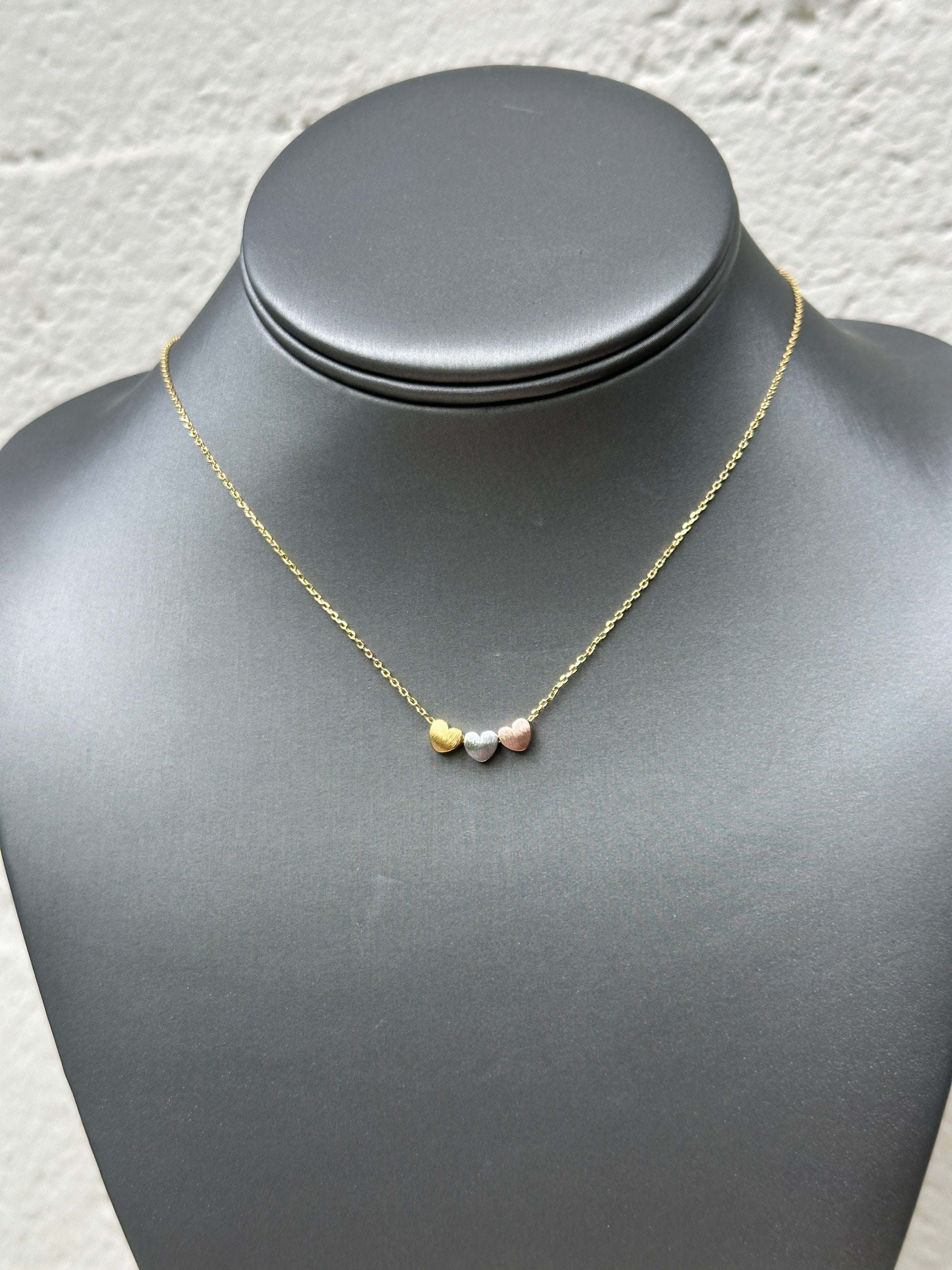 Triple Heart Pendant Necklace