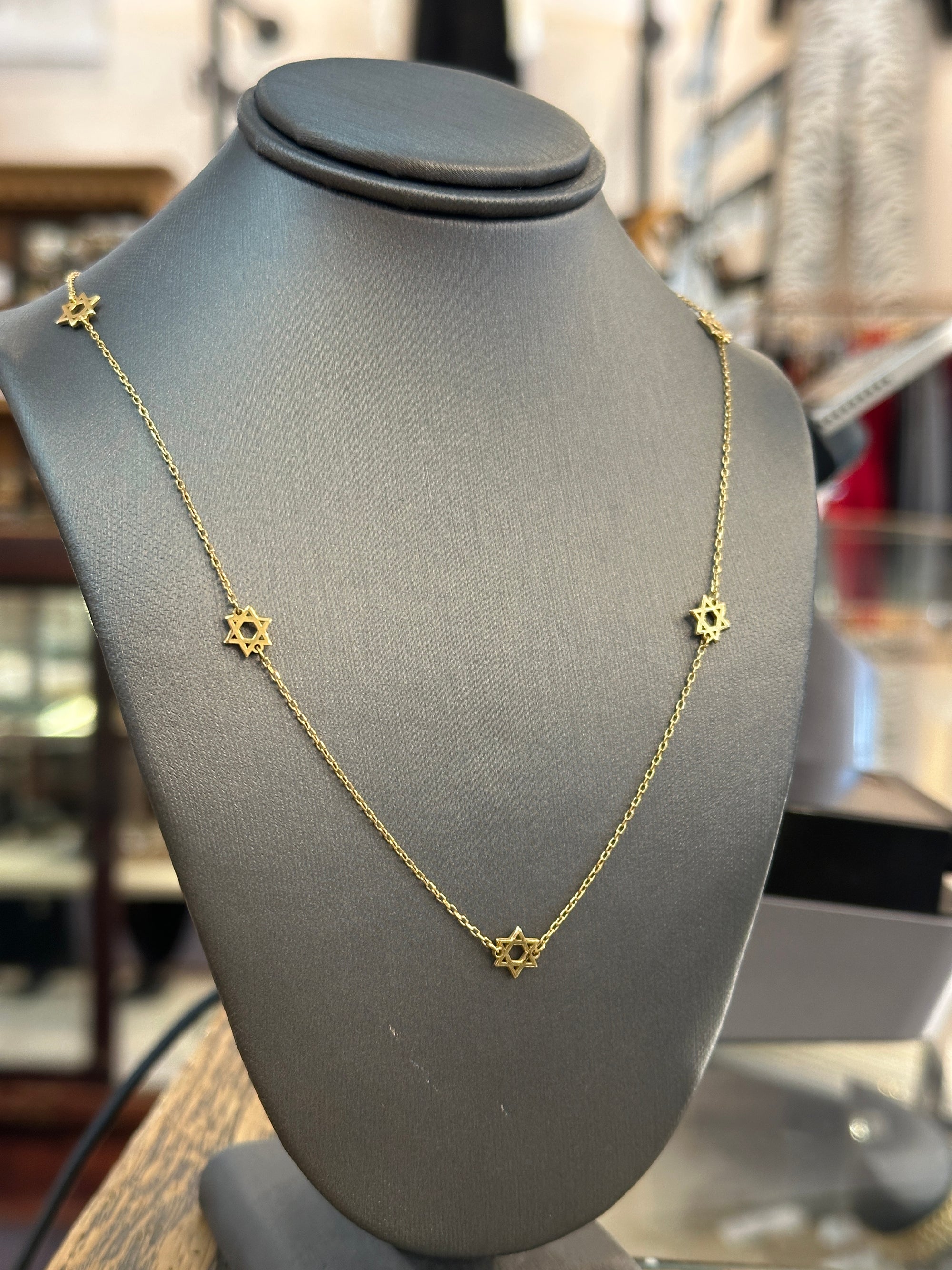 Multi Star of David Necklace