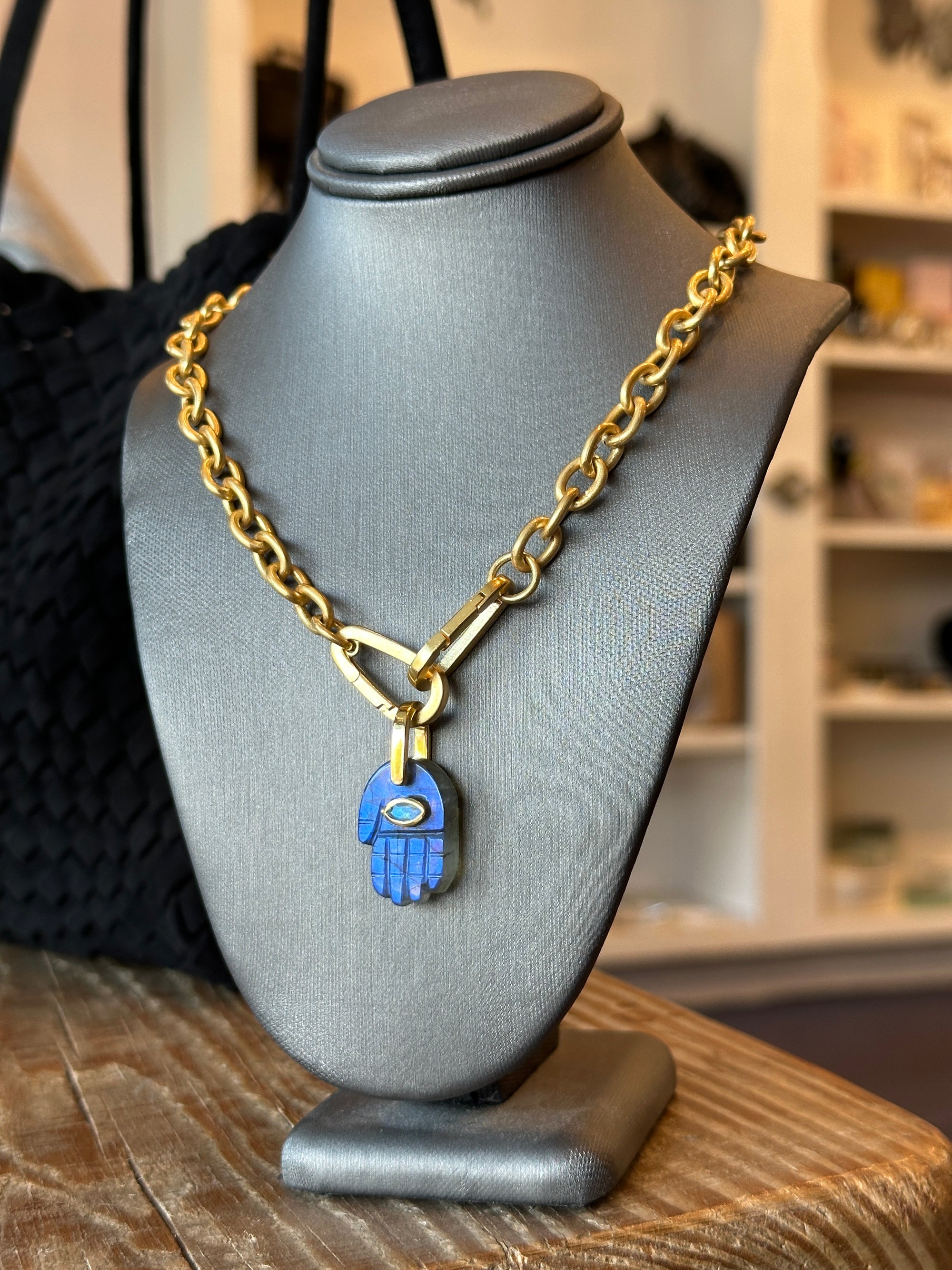 Labradorite Hamsa Necklace