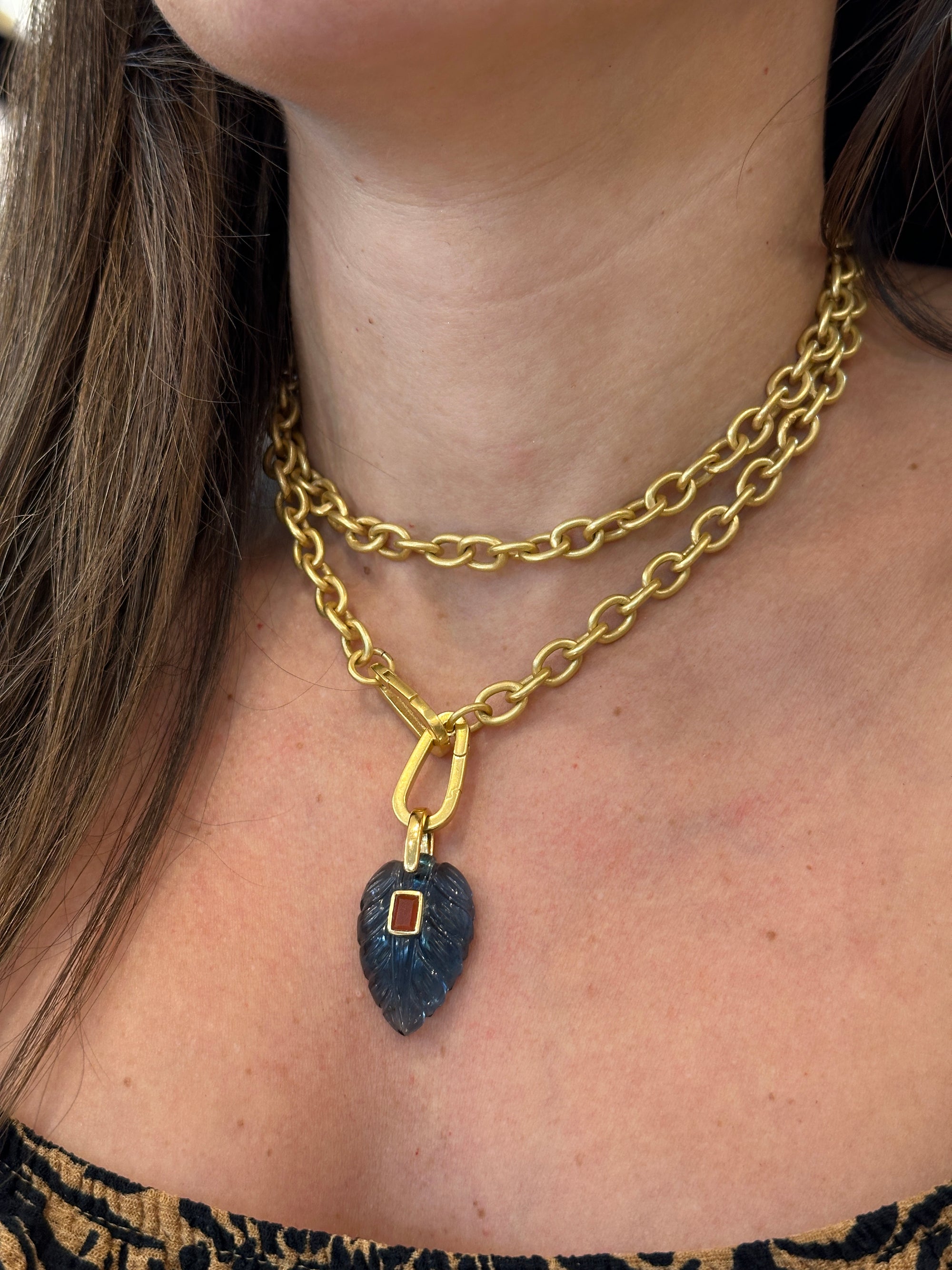Citrine & Blue Iolite Plumita Necklace