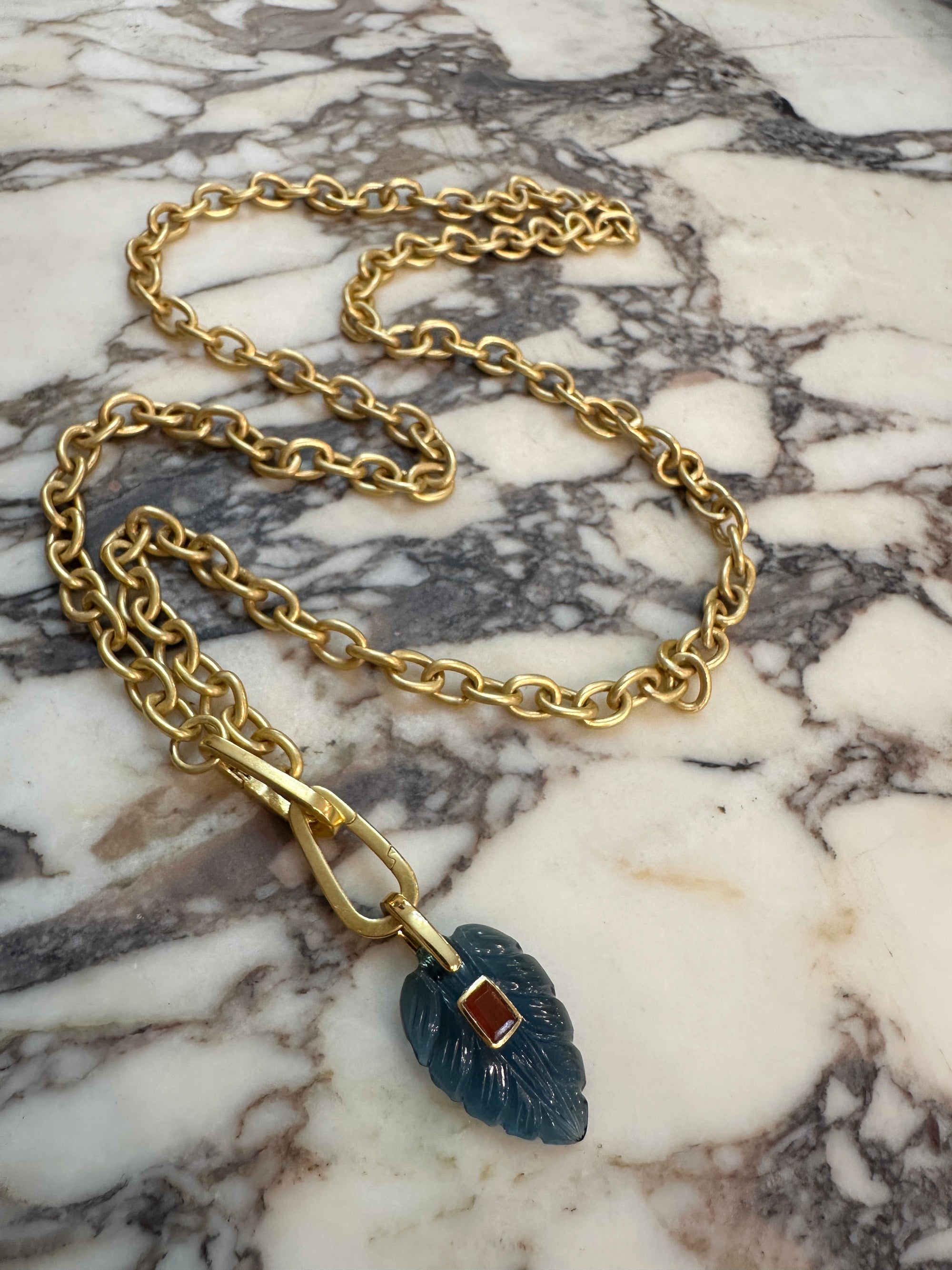 Citrine & Blue Iolite Plumita Necklace