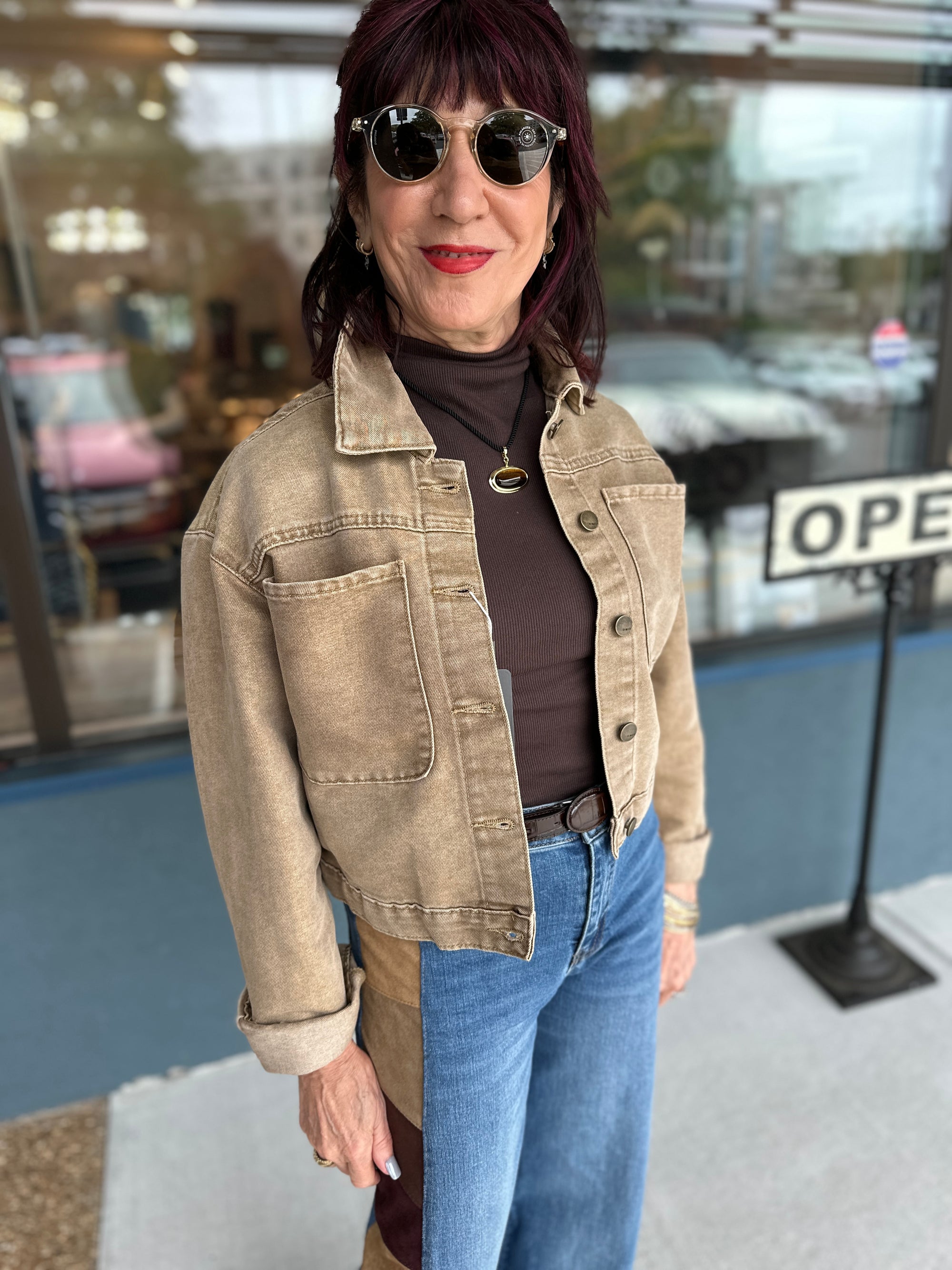 Lurex Denim Oversize Jacket