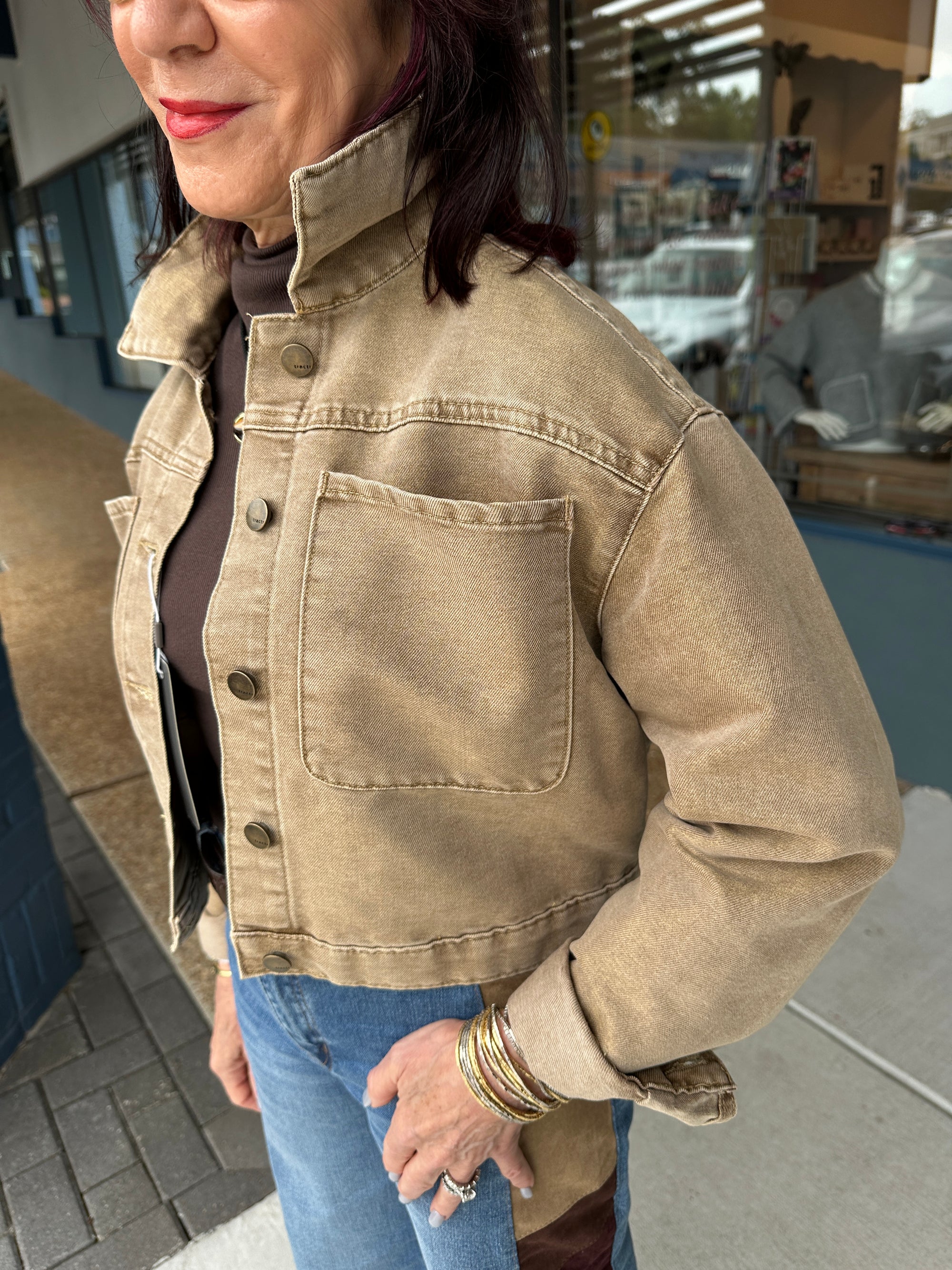 Lurex Denim Oversize Jacket