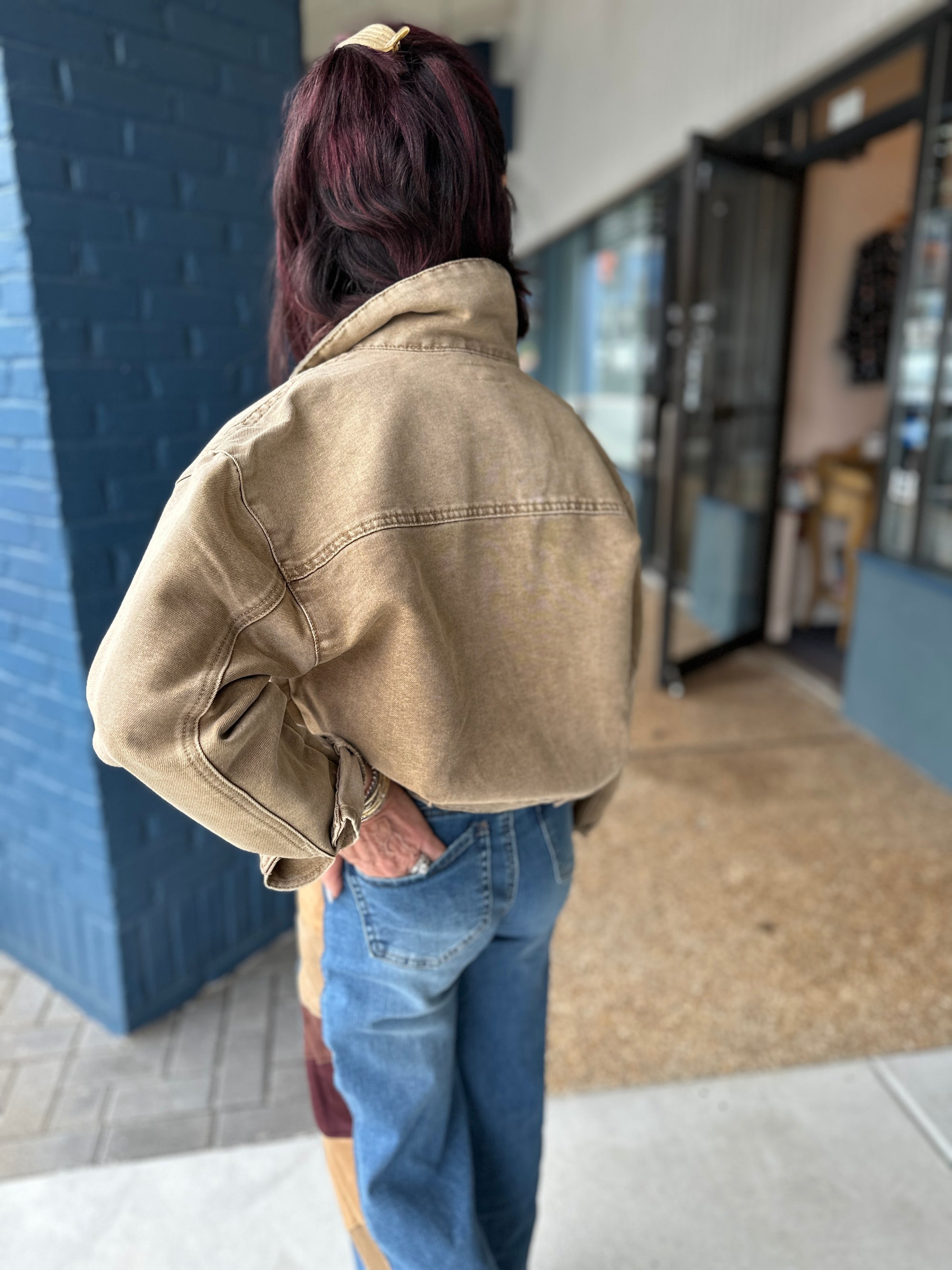 Lurex Denim Oversize Jacket