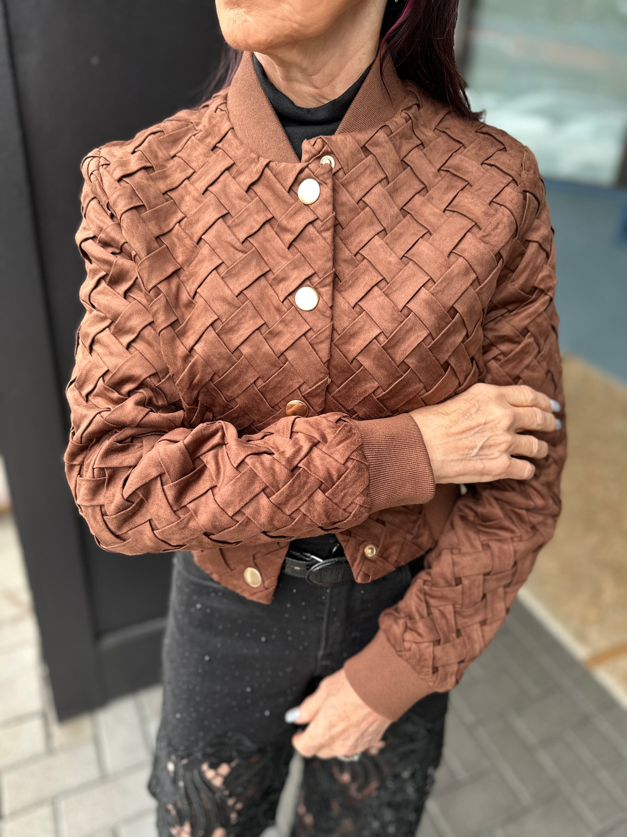 Suede Bomber Jacket