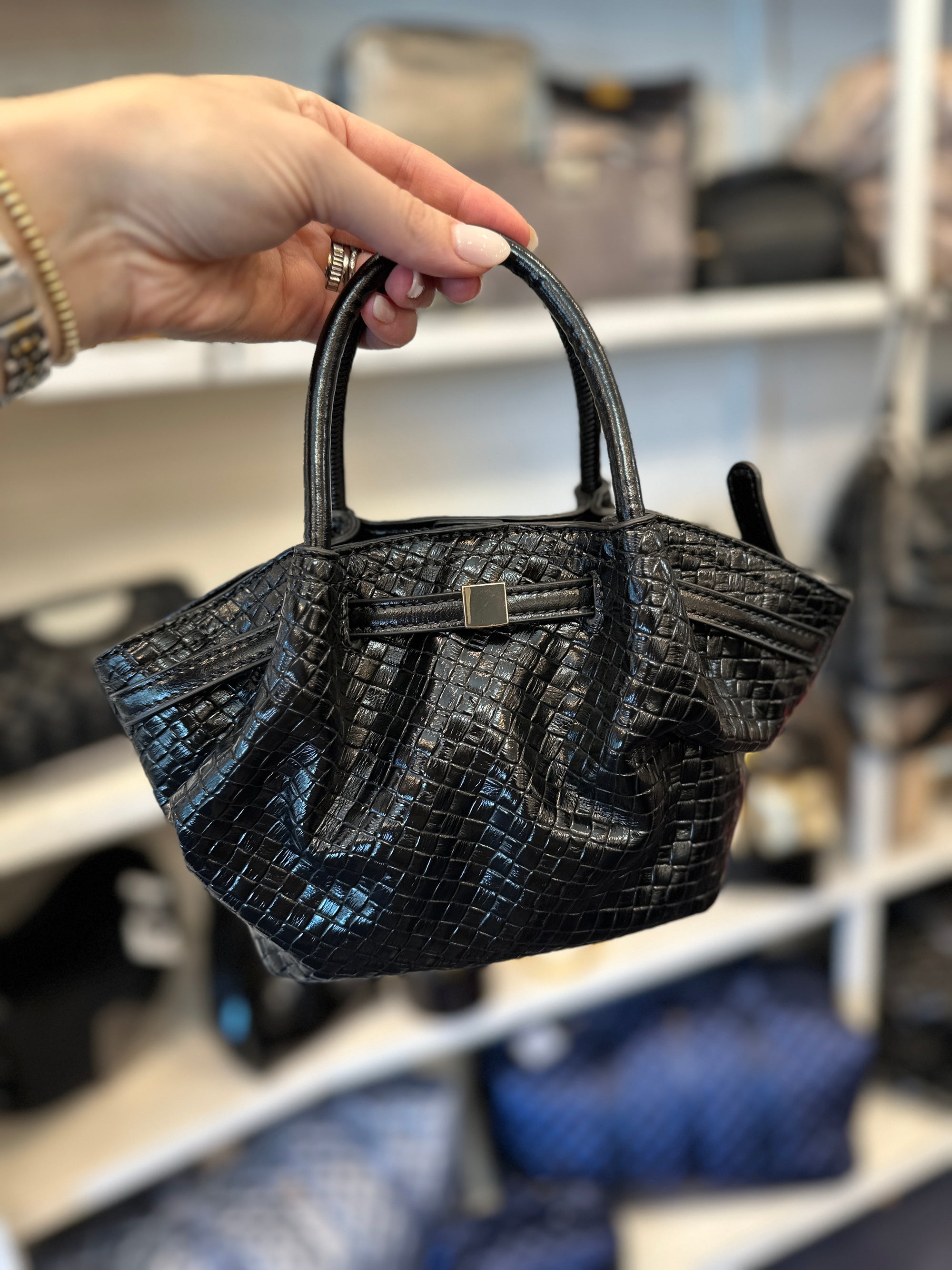 Selena Embossed Woven Crossbody