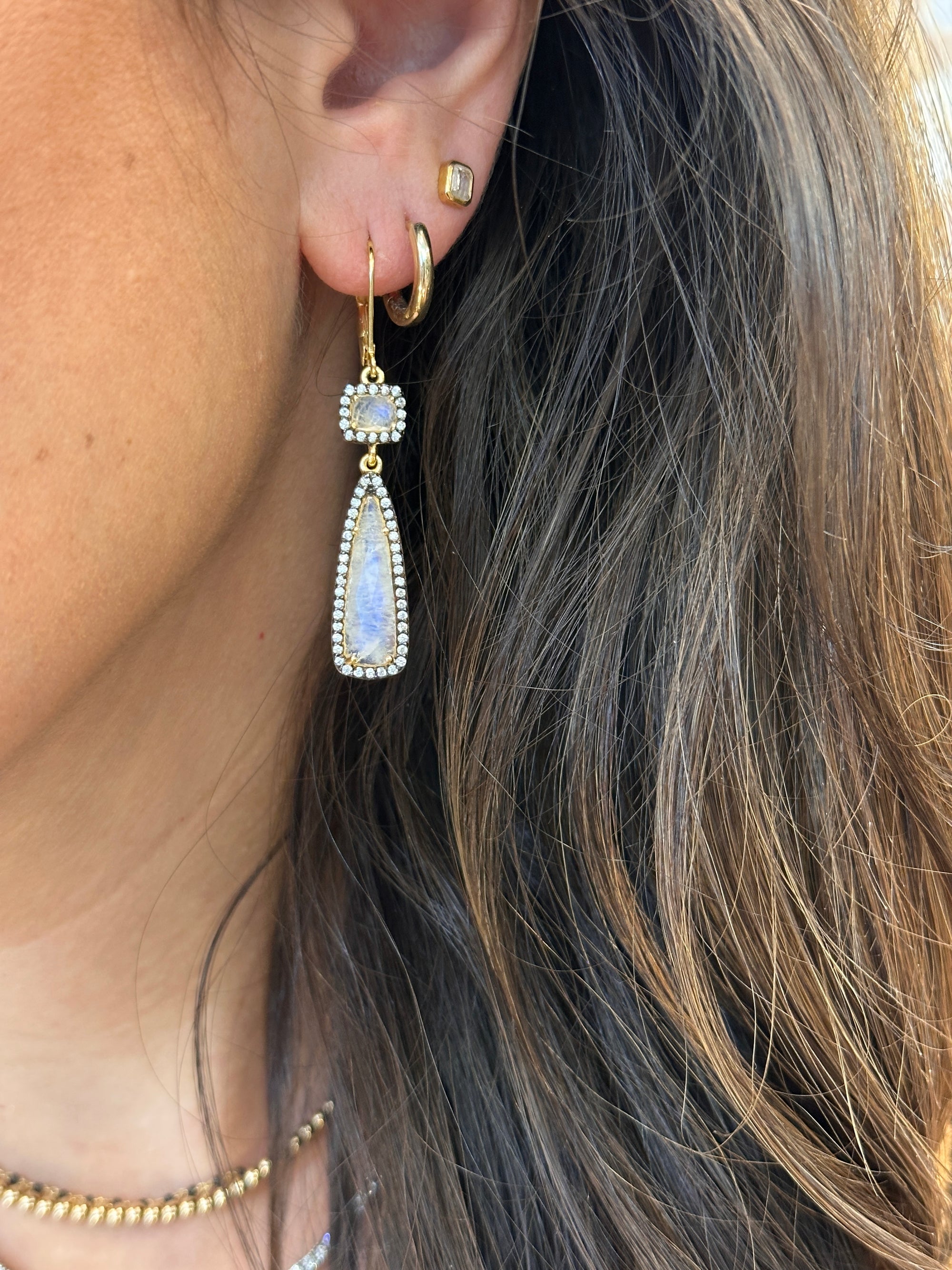 Moonstone Pave Earring