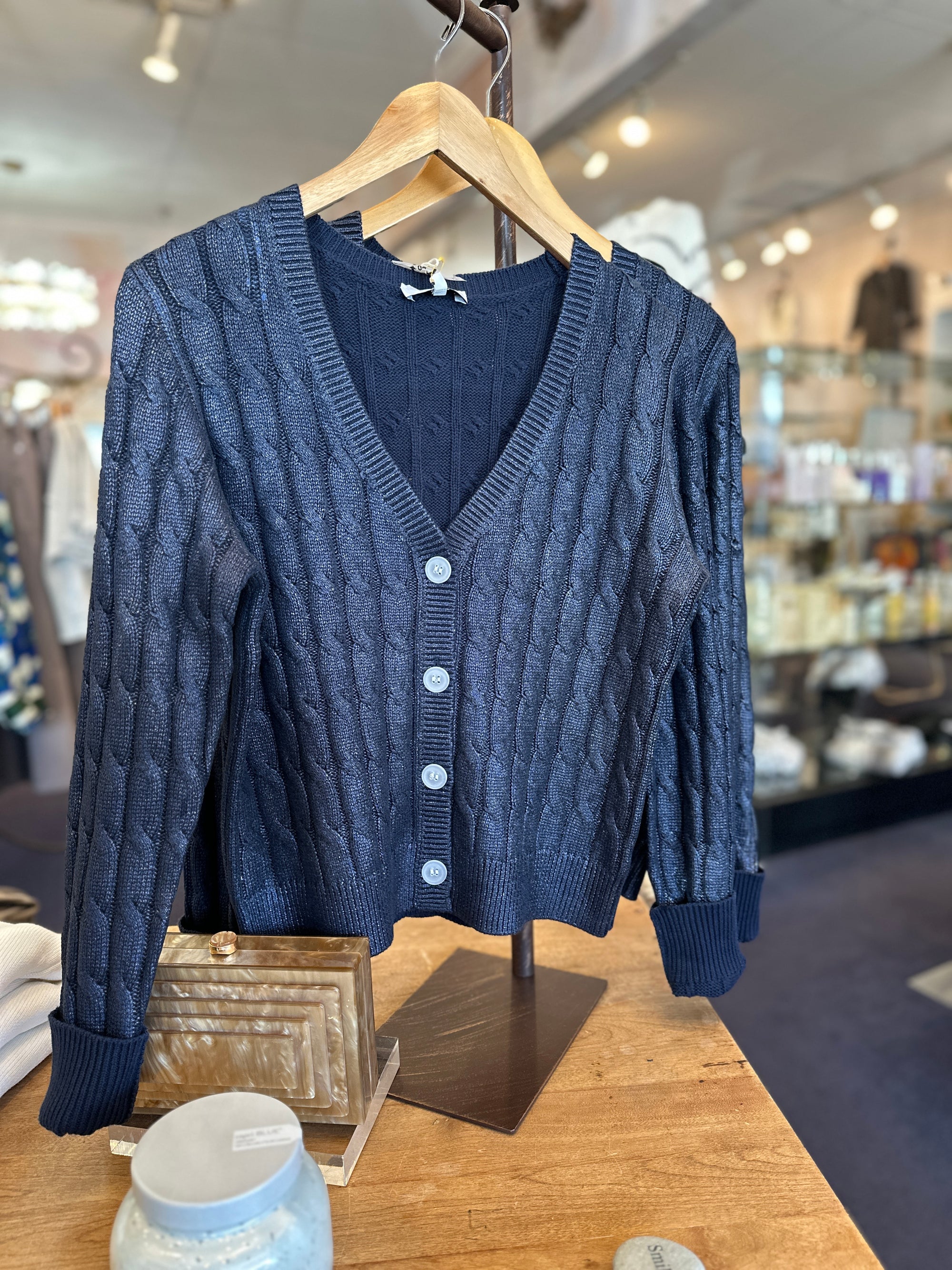 Indigo Metallic Cardigan