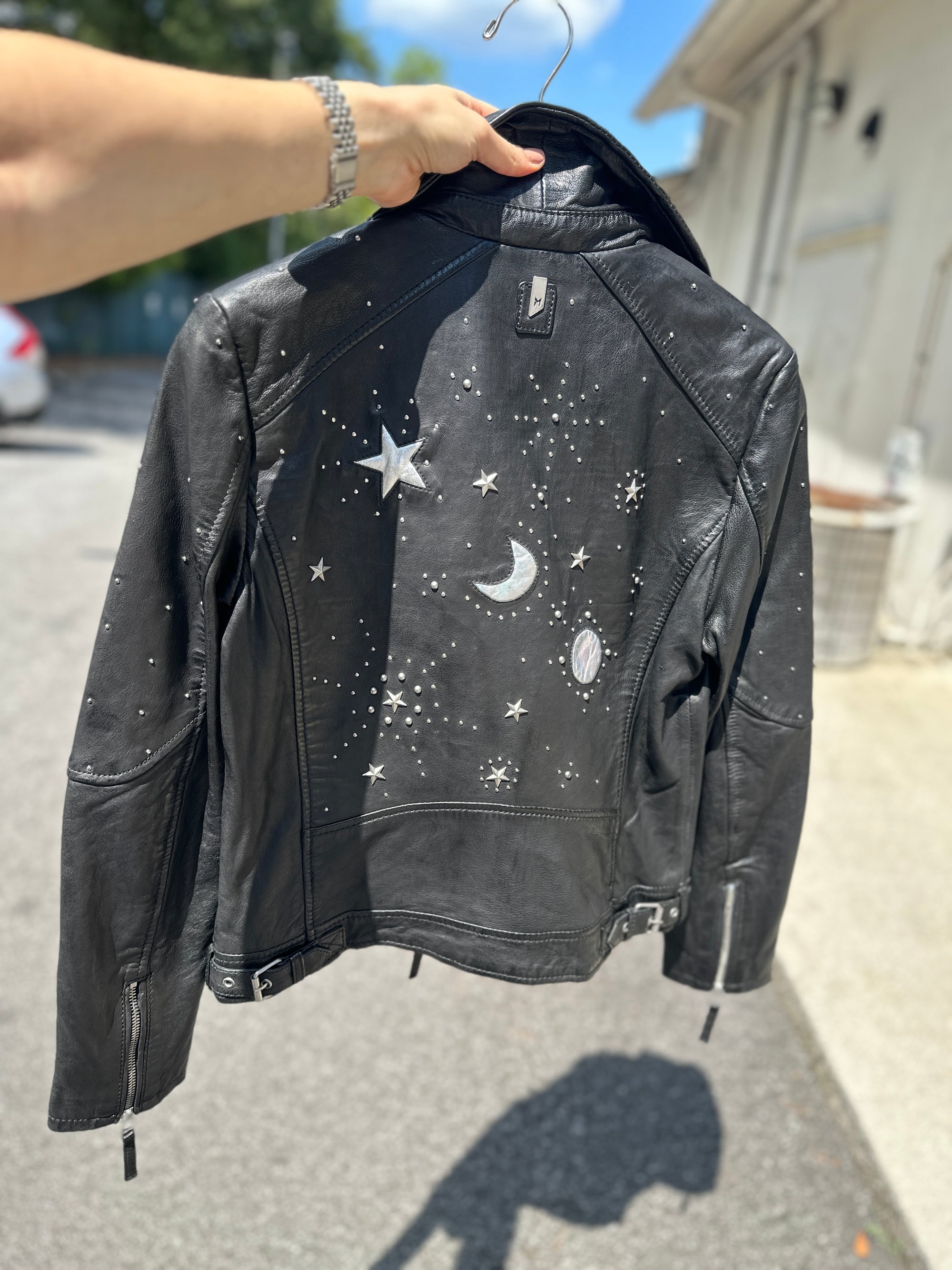 Moon & Stars Leather Moto jacket