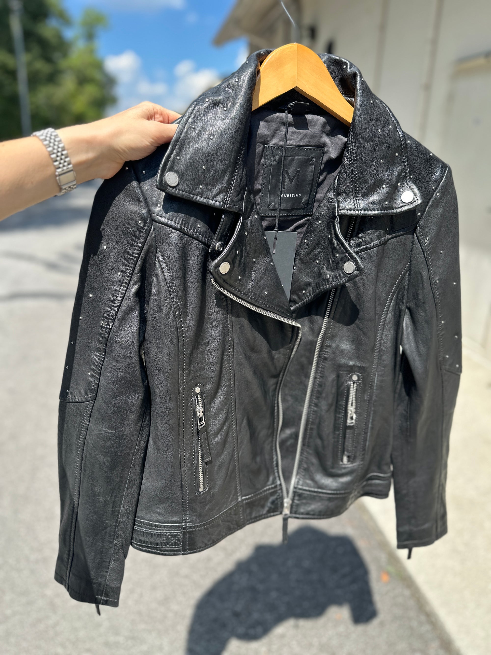 Moon & Stars Leather Moto jacket