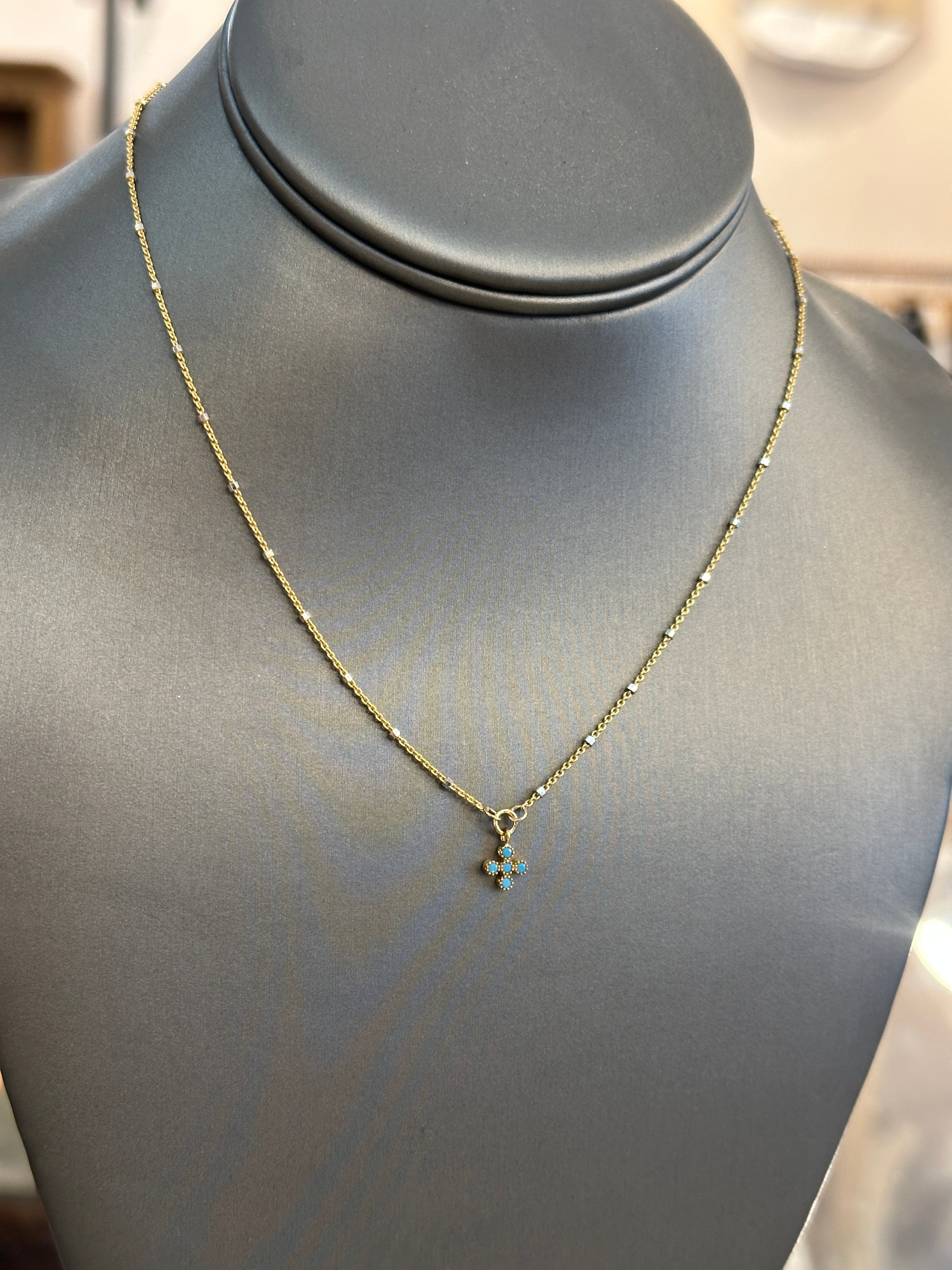 Tiny CZ Cross Necklace