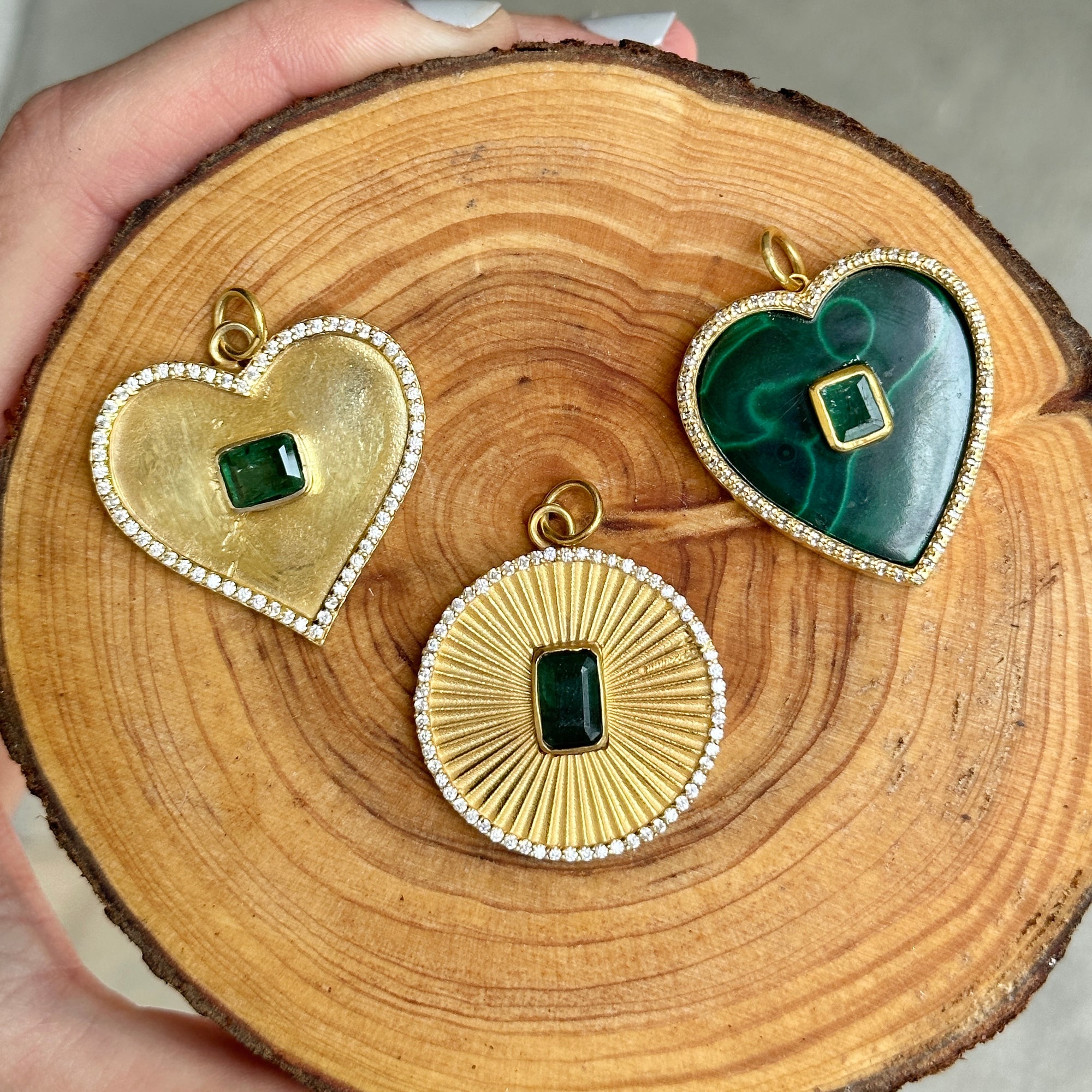 Pave Diamond Emerald Collection